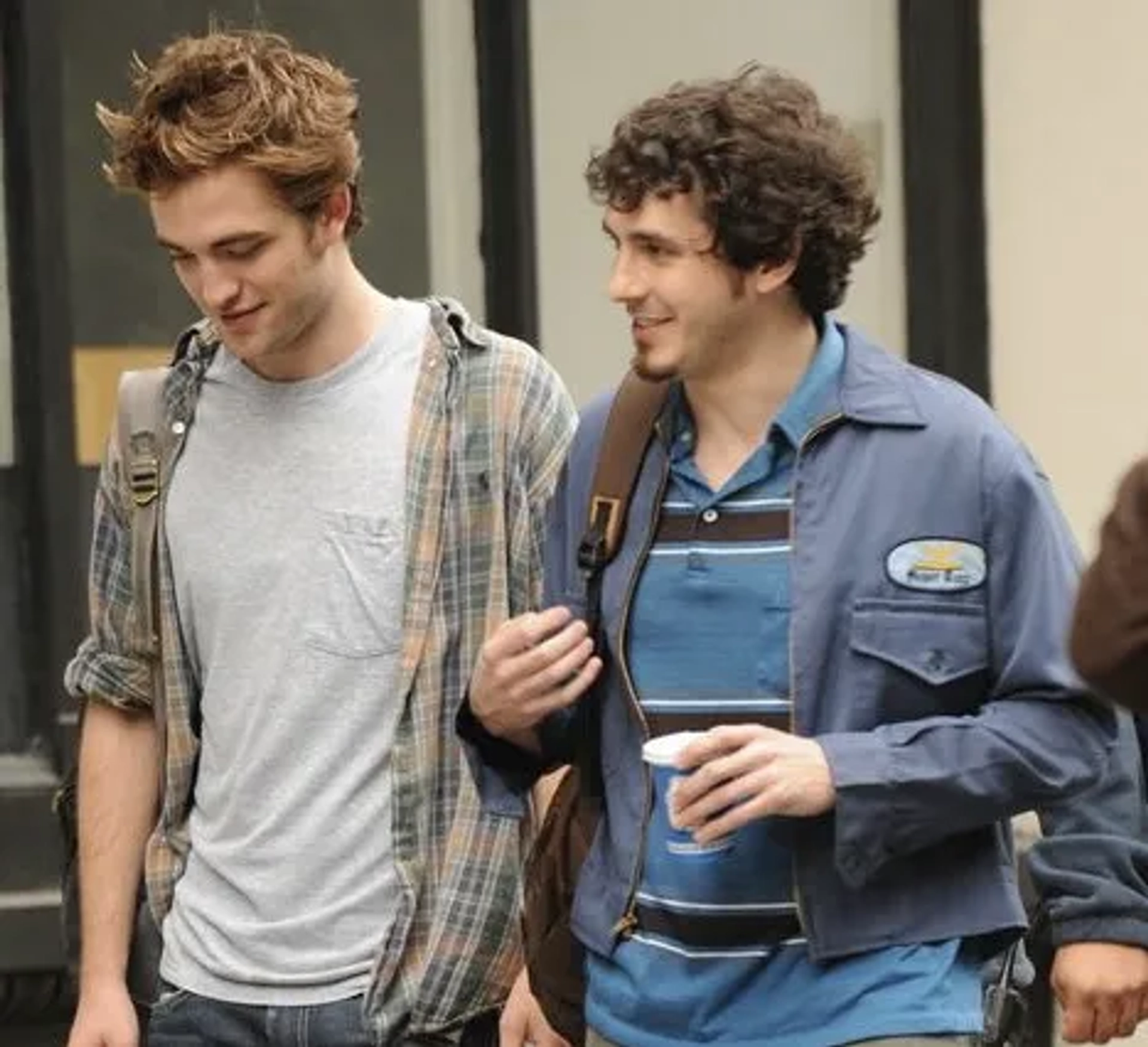 Robert Pattinson and Tate Ellington on the set of Remember Me