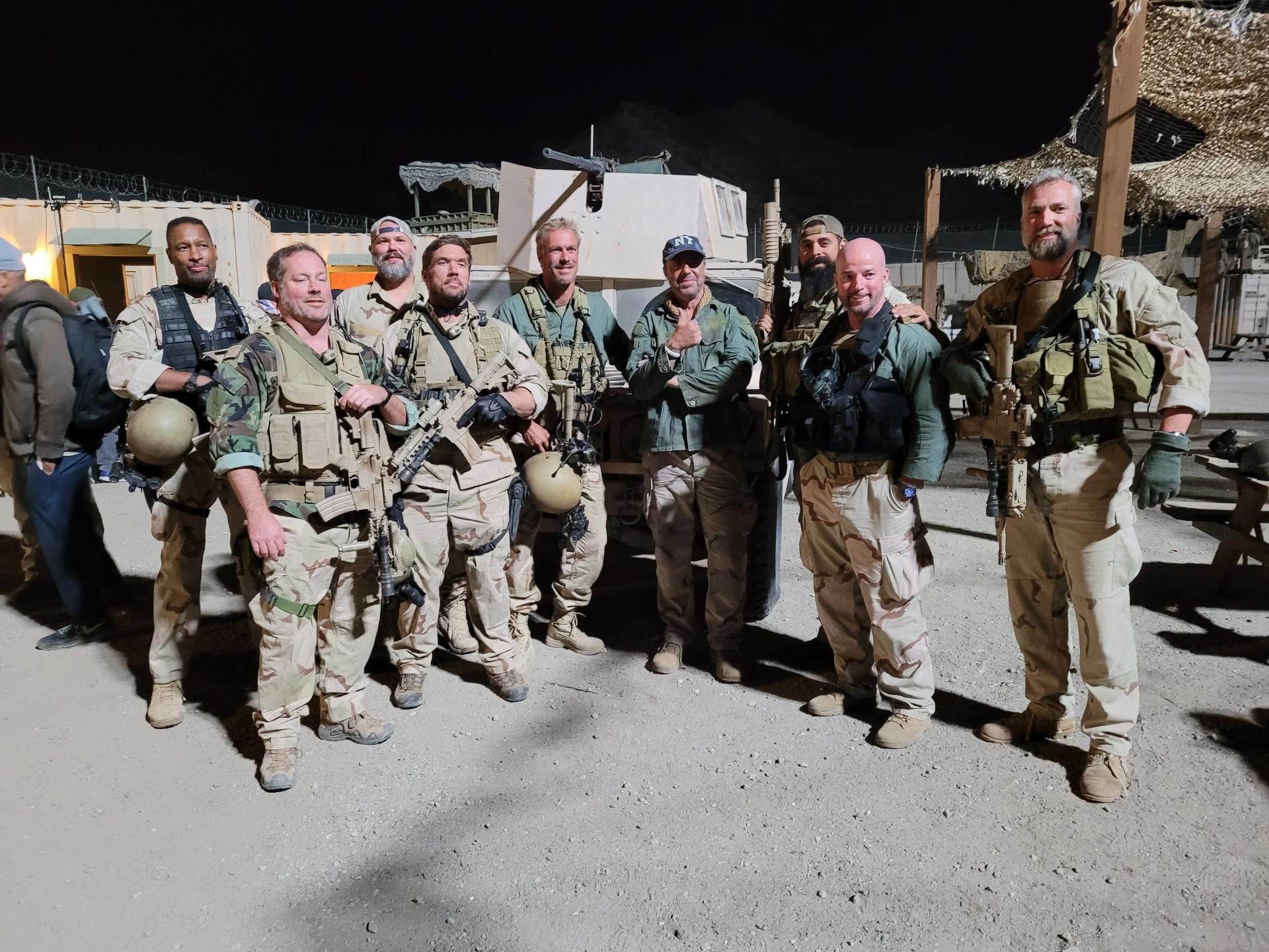 James Weston II (far left) working with Titus Welliver (center) and Seal Team in Bosch: Legacy