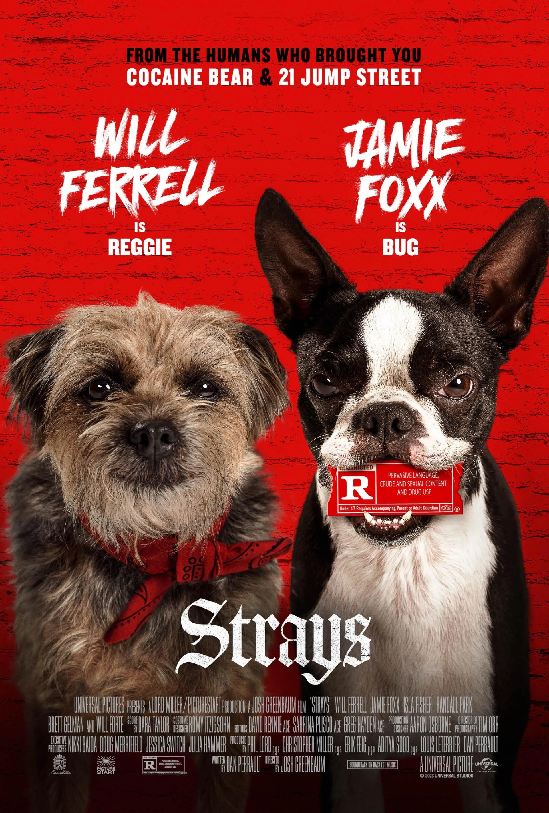 Will Ferrell and Jamie Foxx in Strays (2023)