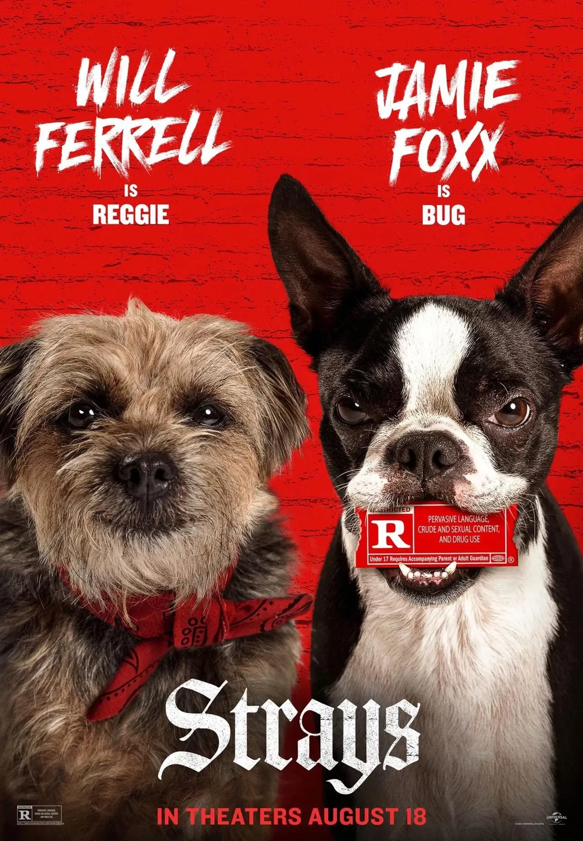 Will Ferrell and Jamie Foxx in Strays (2023)