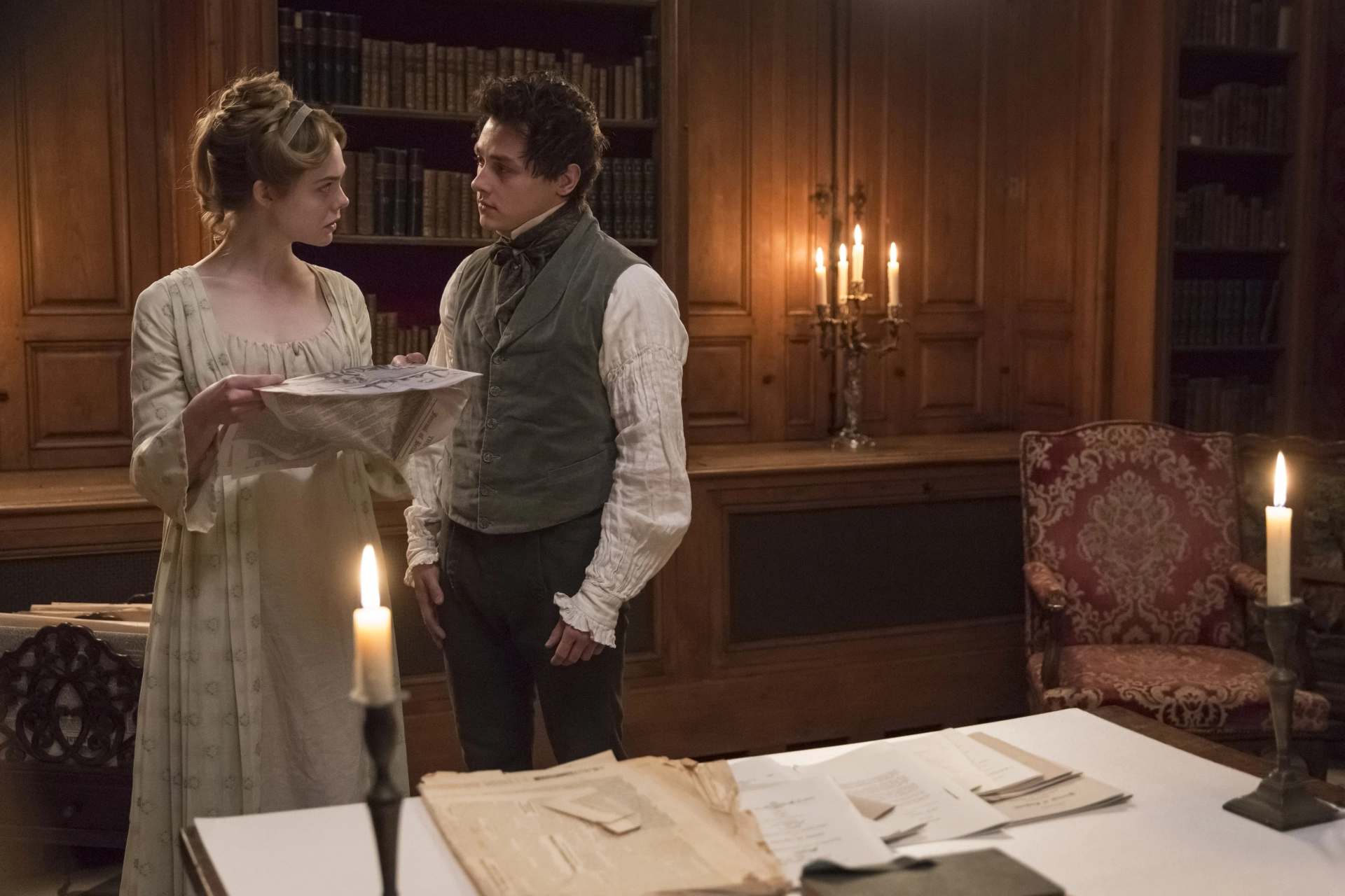 Elle Fanning and Ben Hardy in Mary Shelley (2017)