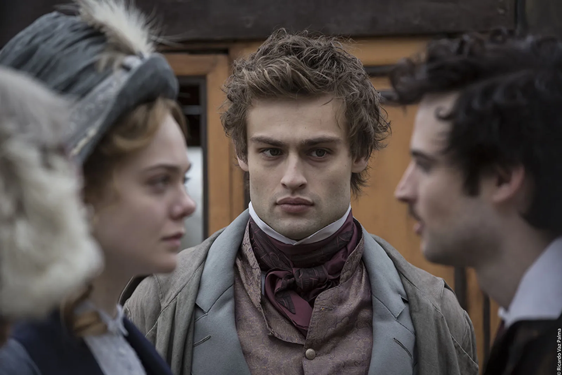 Tom Sturridge, Elle Fanning, and Douglas Booth in Mary Shelley (2017)