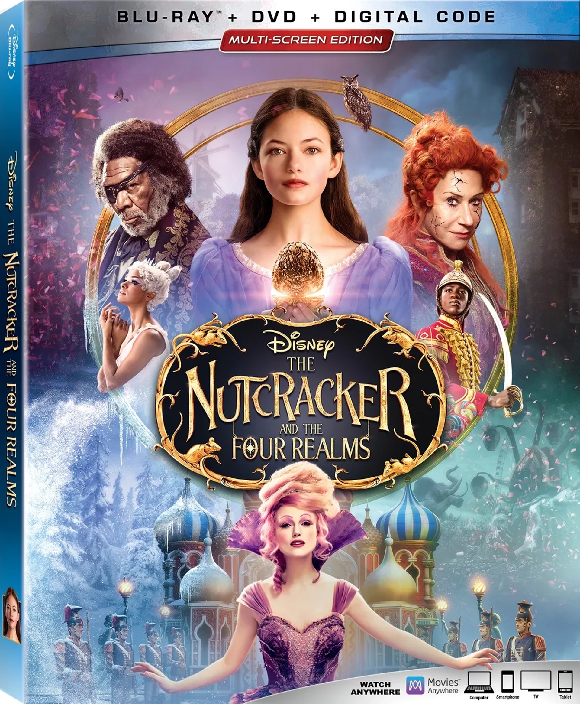 Morgan Freeman, Helen Mirren, Keira Knightley, Mackenzie Foy, Misty Copeland, and Jayden Fowora-Knight in The Nutcracker and the Four Realms (2018)