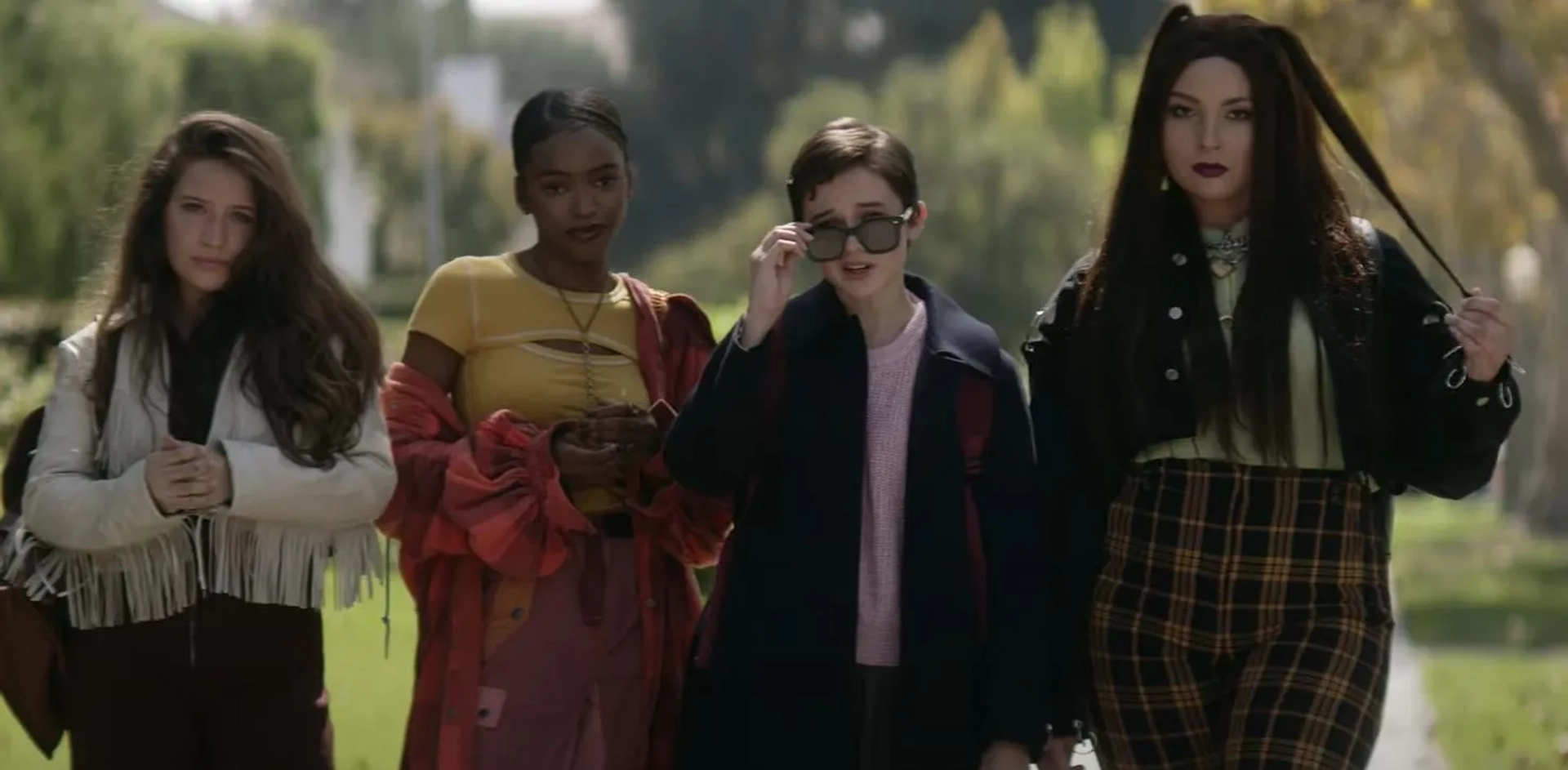 Zoey Luna, Gideon Adlon, Lovie Simone, and Cailee Spaeny in The Craft: Legacy (2020)