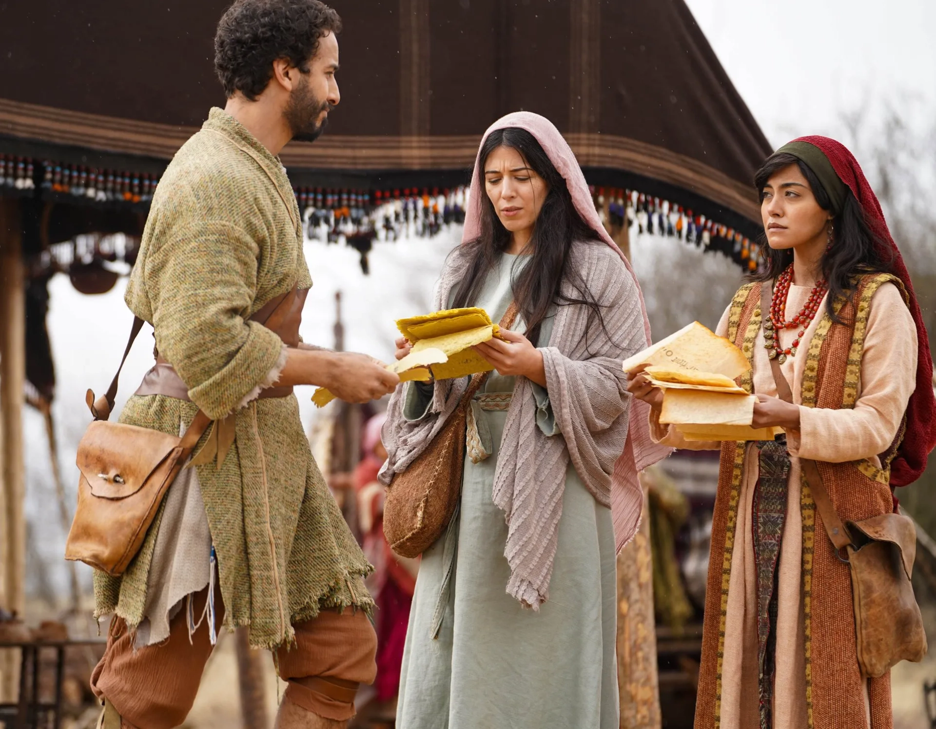 Alaa Safi, Elizabeth Tabish, and Yasmine Al-Bustami in The Chosen: Beyond Mountains (2021)