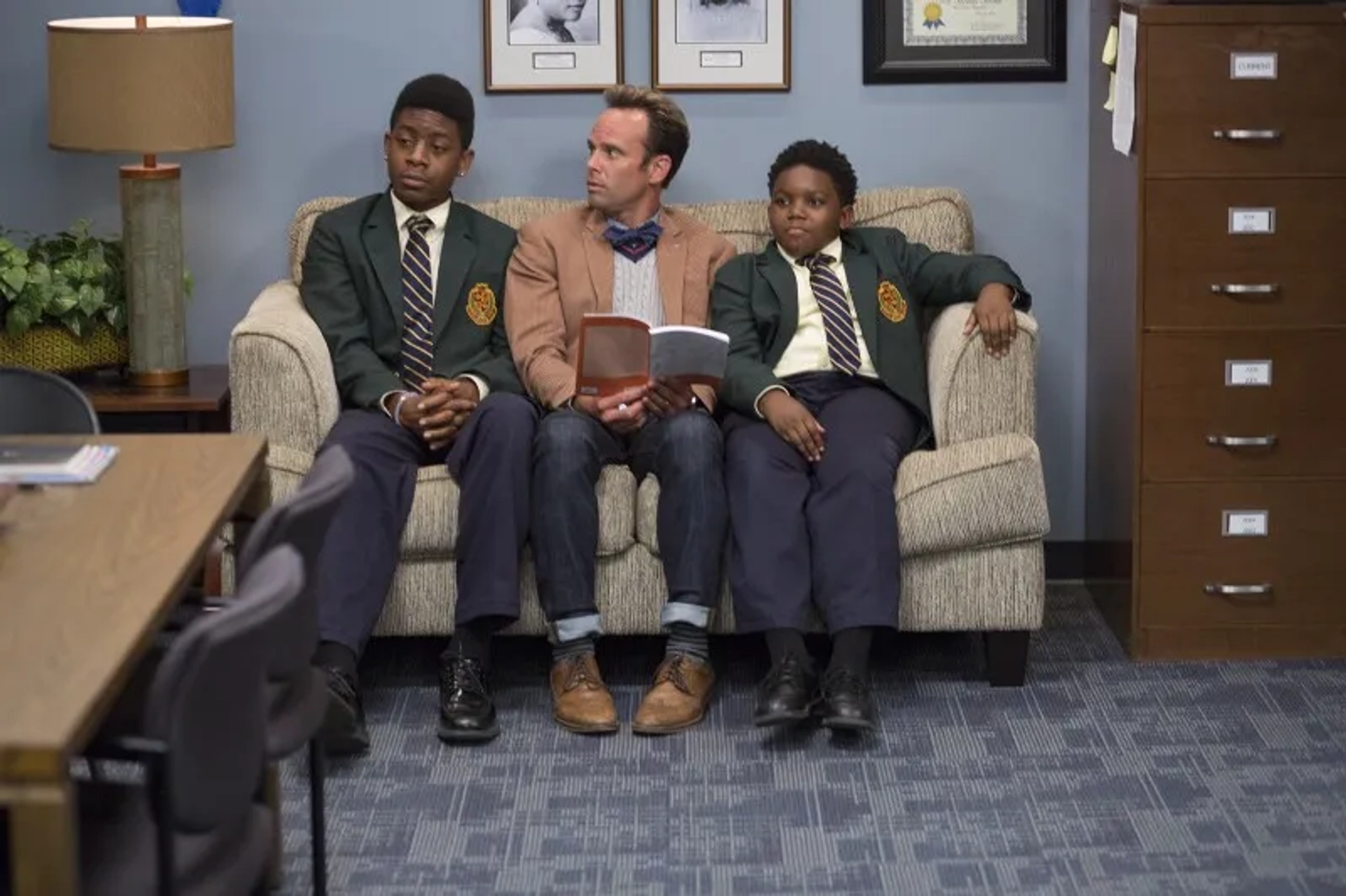 Walton Goggins, RJ Cyler, and Deshawn Rivers in Vice Principals (2016)