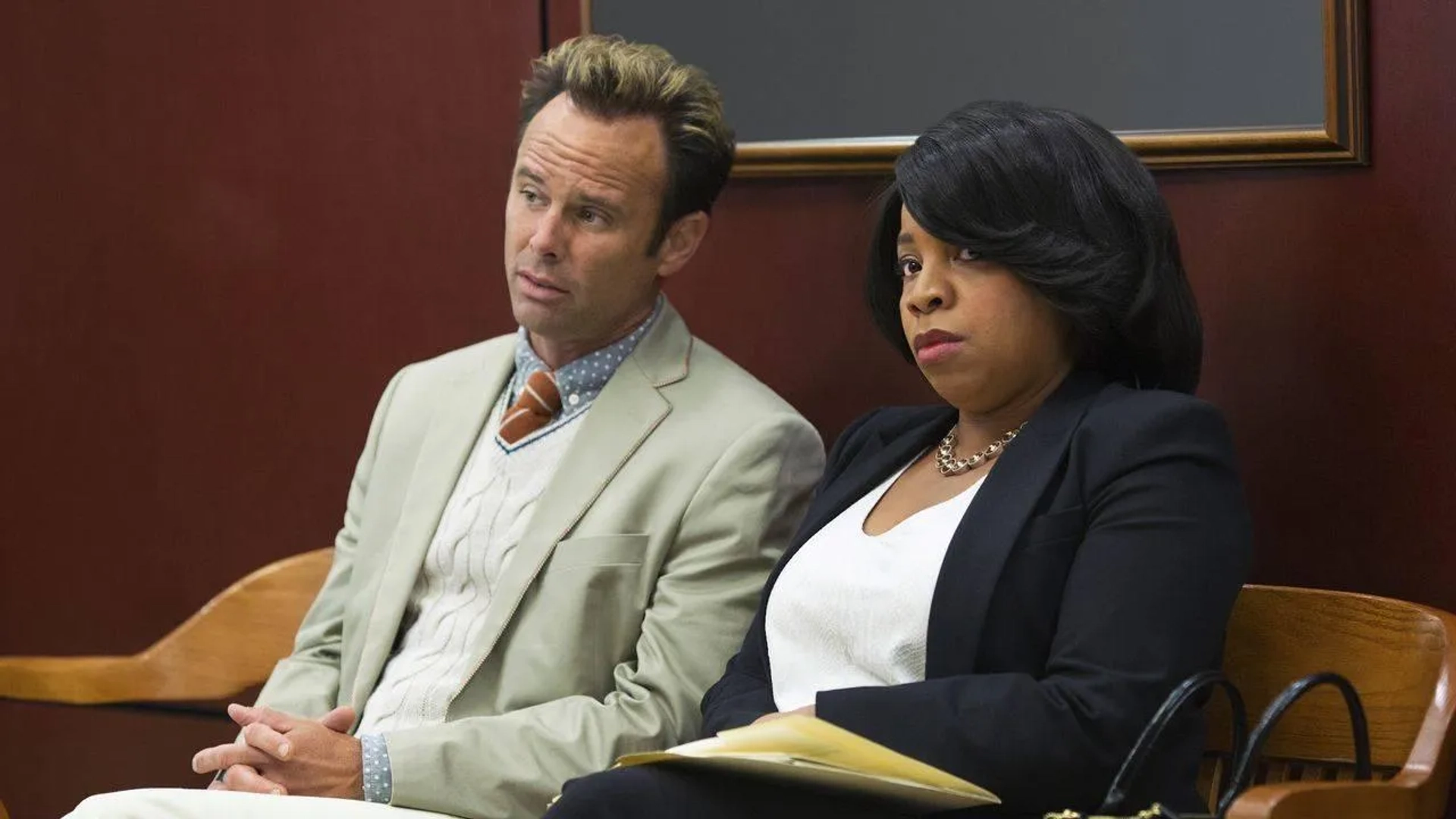 Walton Goggins and Kimberly Hebert Gregory in Vice Principals (2016)