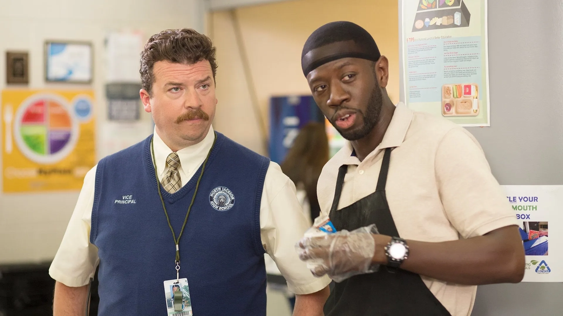 Danny McBride and Sheaun McKinney in Vice Principals (2016)