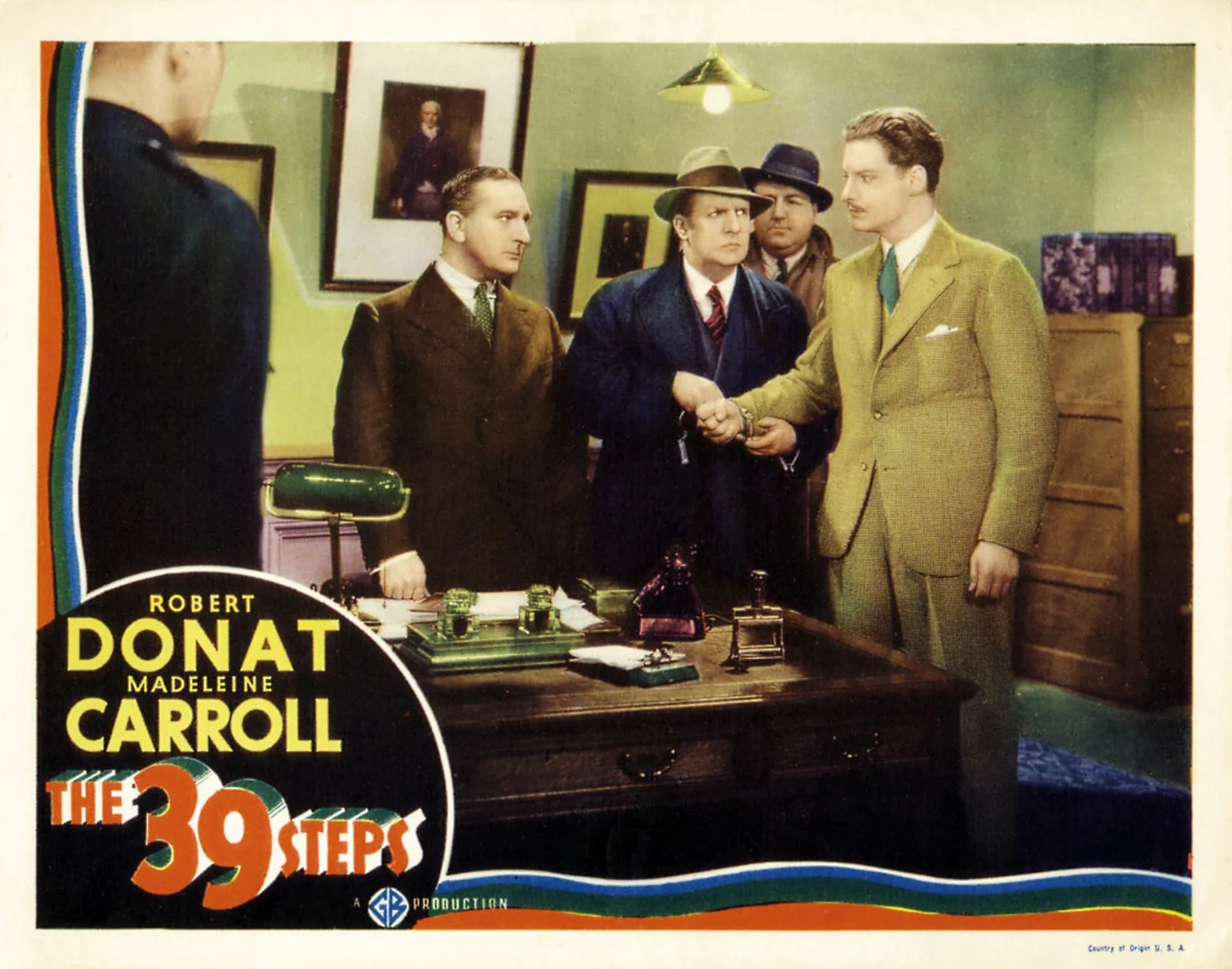 Ex-Det. Sergt. Bishop, Frank Cellier, and Robert Donat in The 39 Steps (1935)