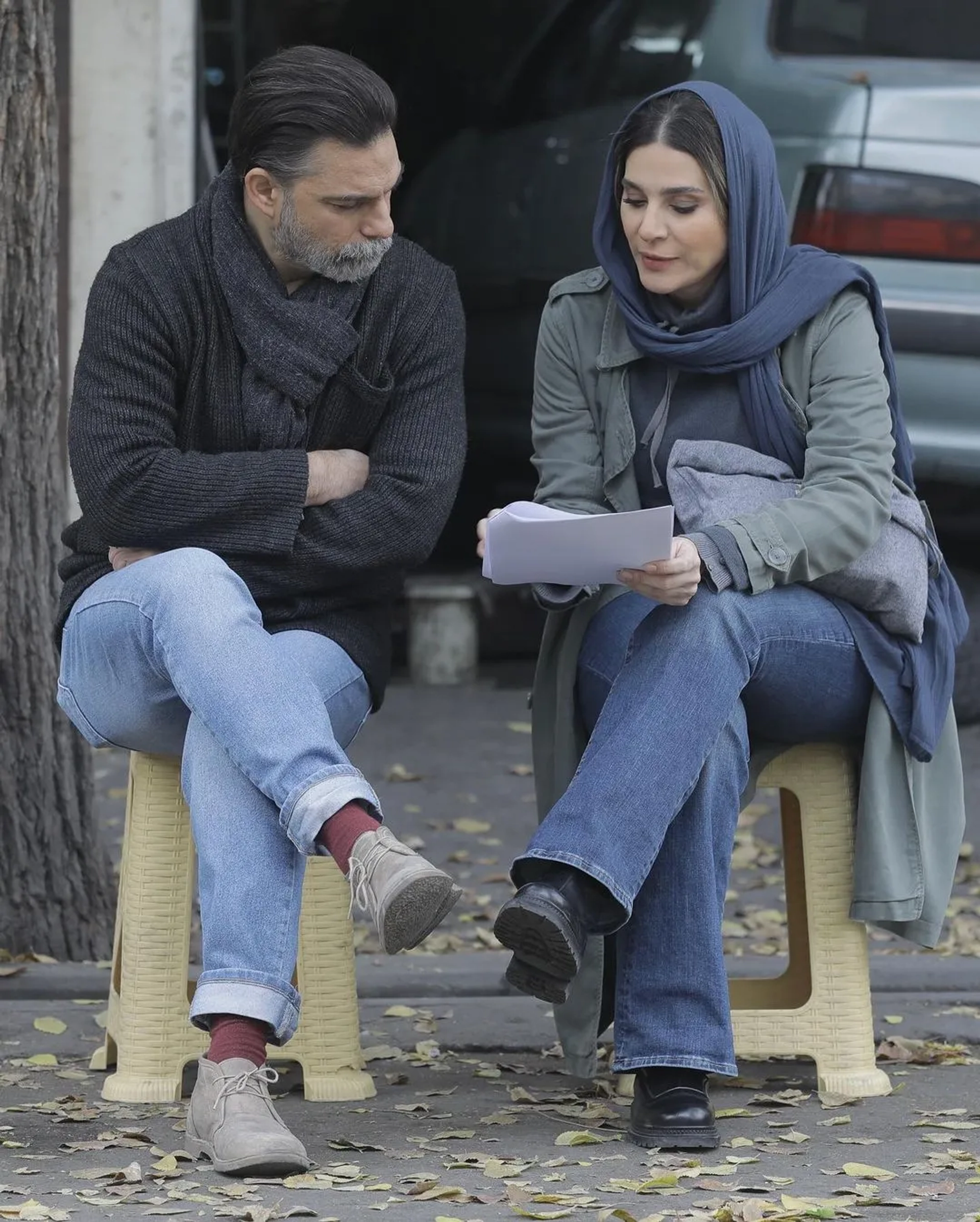 Payman Maadi and Sahar Dolatshahi in Viper of Tehran (2024)