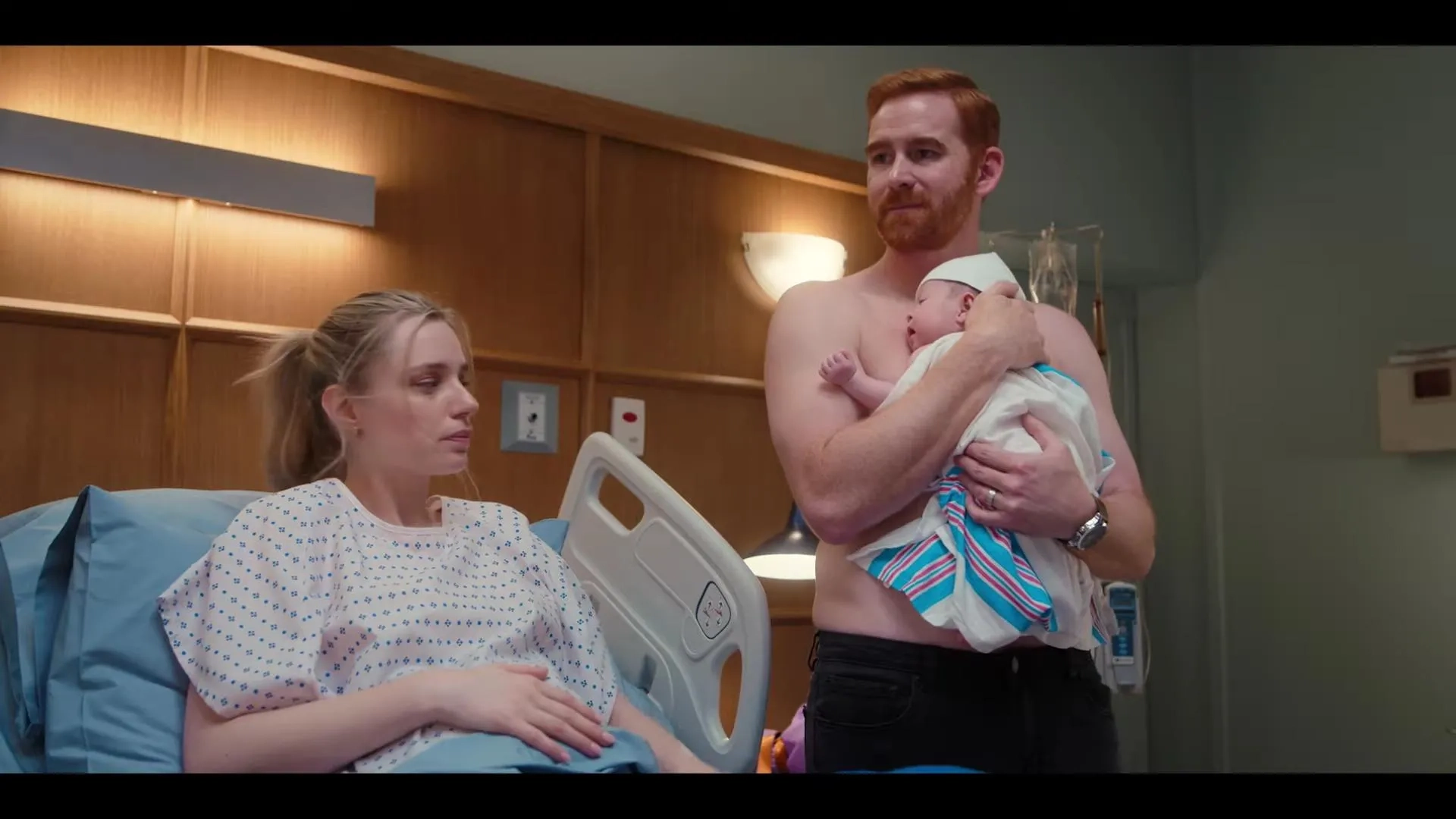 Andrew Santino and Anja Savcic in Ricky Stanicky (2024)