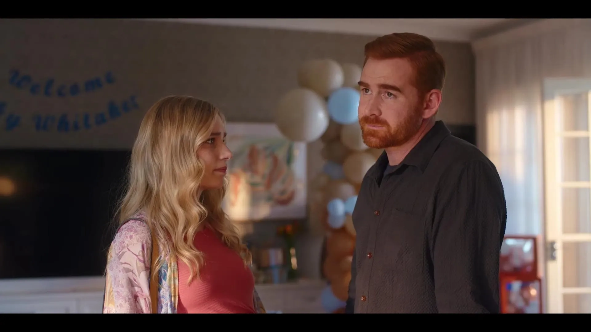 Andrew Santino and Anja Savcic in Ricky Stanicky (2024)