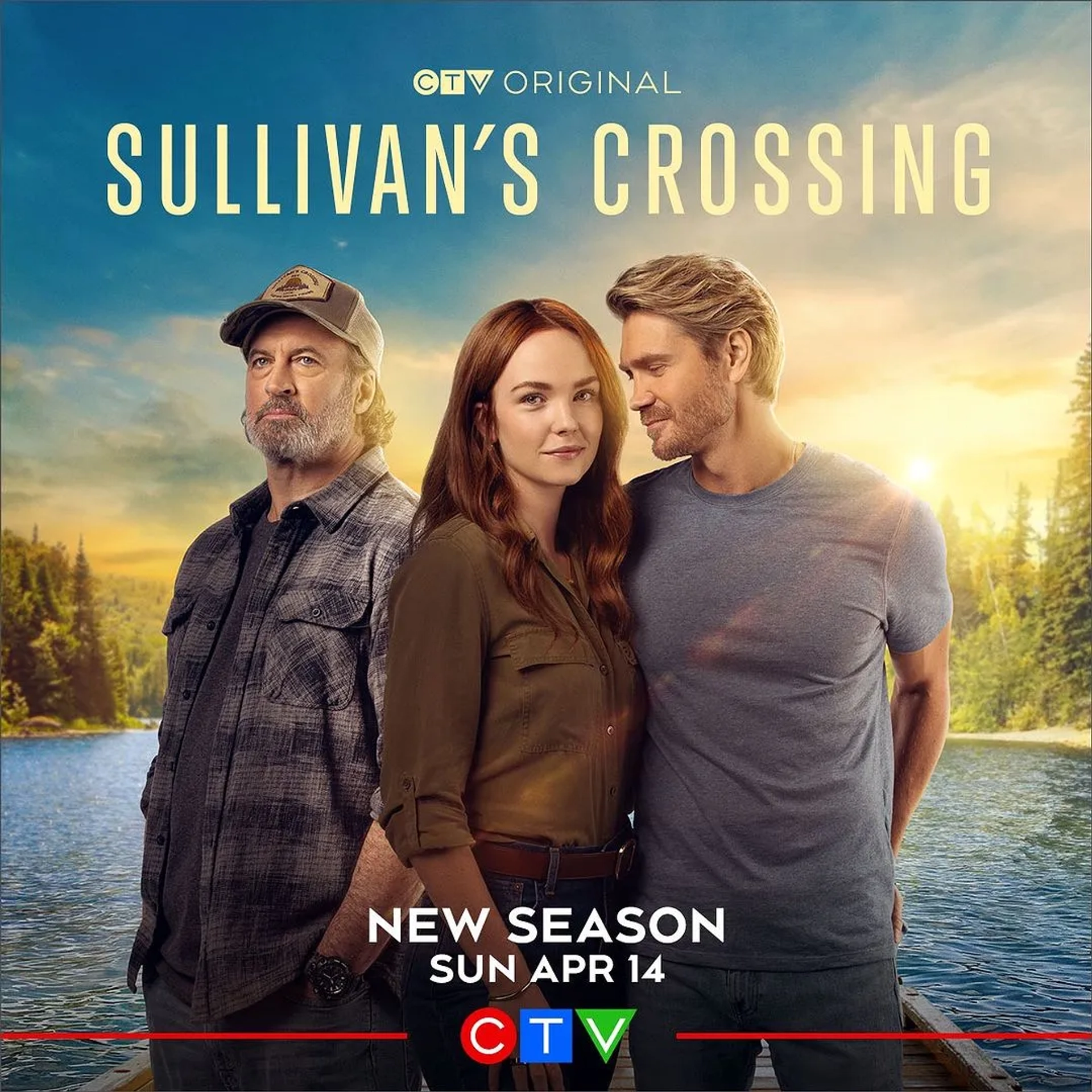 Chad Michael Murray, Scott Patterson, and Morgan Kohan in Sullivan's Crossing (2023)