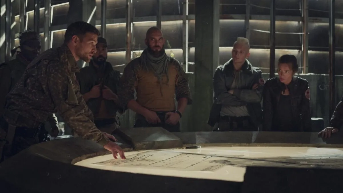 Henriette Confurius, Matteo van der Grijn, Eugene Boateng, and Robert Finster at an event for Tribes of Europa: Chapter 2 (2021)