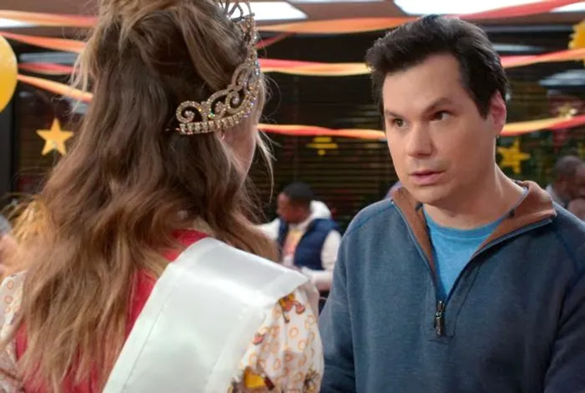 Michael Ian Black and Debby Ryan in Insatiable (2018)