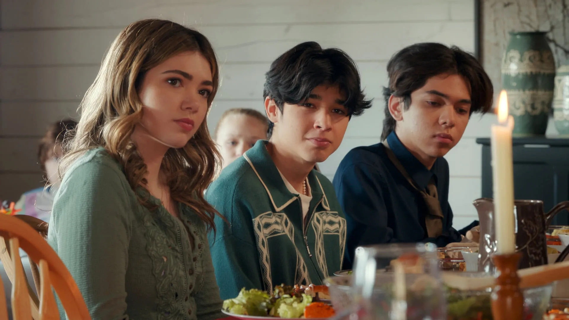 Alix West Lefler, Lennix James, Alisha Newton, Myles Perez, and Isaac Arellanes in My Life with the Walter Boys: Thanksgiving (2023)