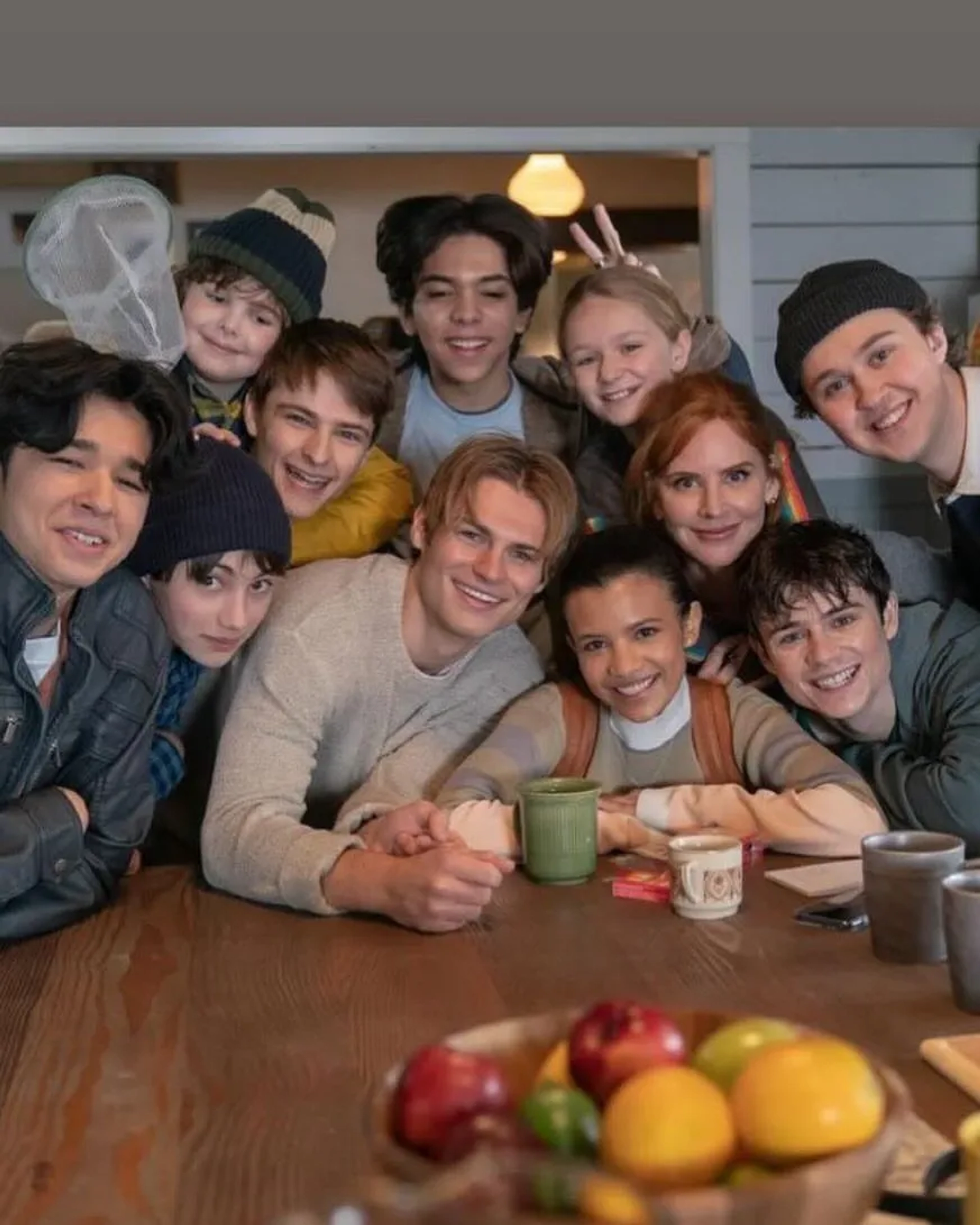 Noah LaLonde, Alix West Lefler, Lennix James, Sarah Rafferty, Connor Stanhope, Corey Fogelmanis, Myles Perez, Dean Petriw, Nikki Rodriguez, Isaac Arellanes, and Ashby Gentry in My Life with the Walter Boys: Thanksgiving (2023)