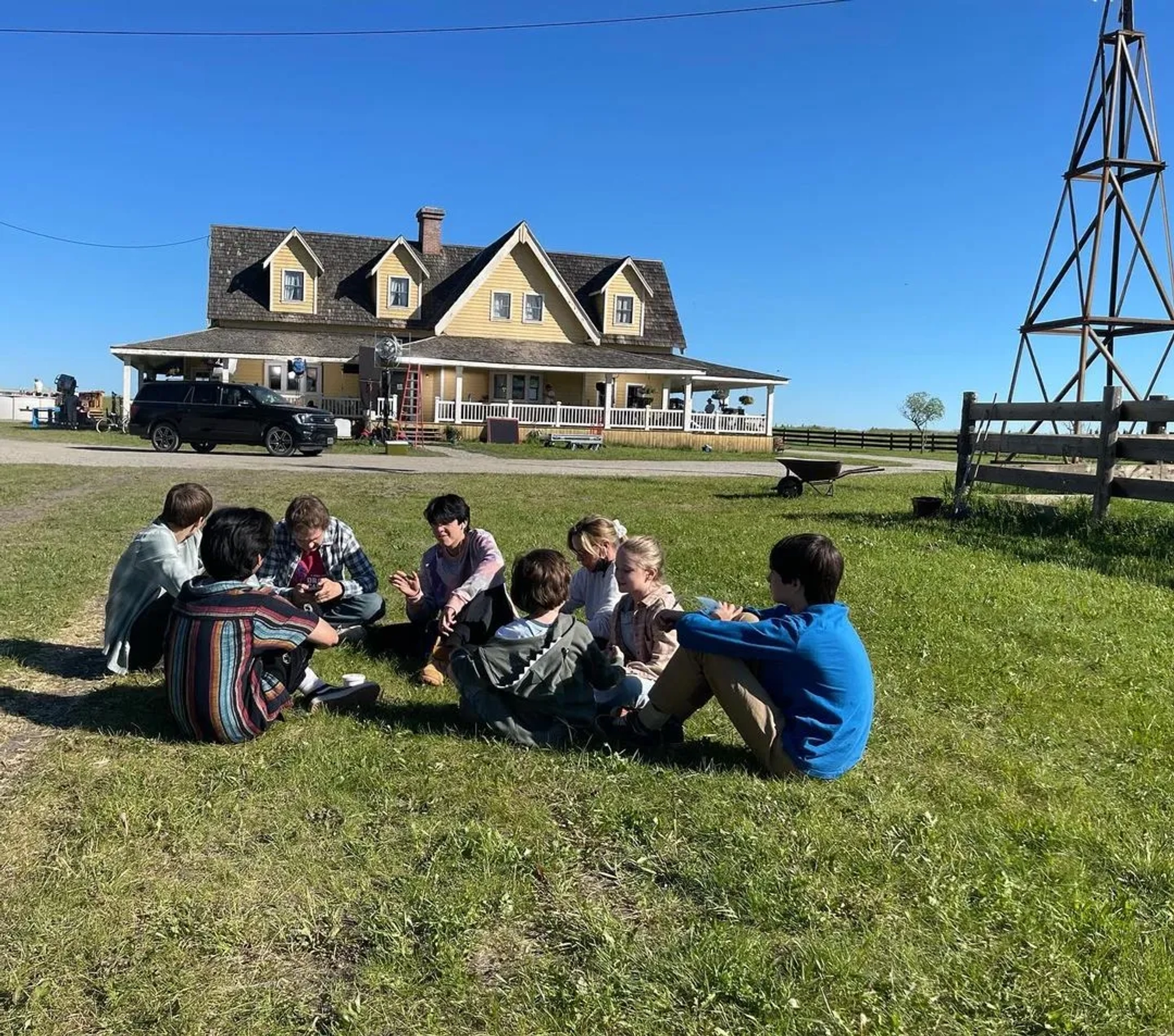 Alix West Lefler, Lennix James, Connor Stanhope, Corey Fogelmanis, Myles Perez, Dean Petriw, and Isaac Arellanes in My Life with the Walter Boys: Welcome to Colorado (2023)