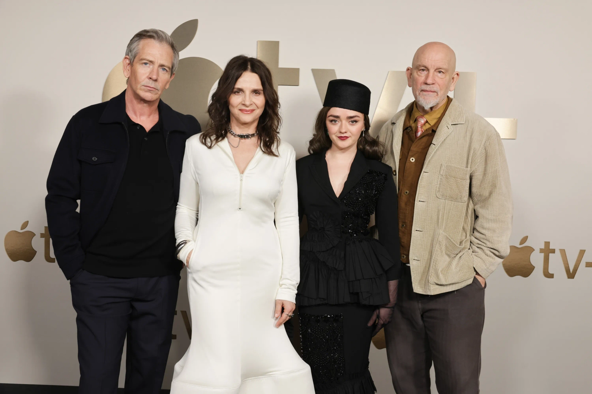 Juliette Binoche, John Malkovich, Ben Mendelsohn, and Maisie Williams at an event for The New Look (2024)
