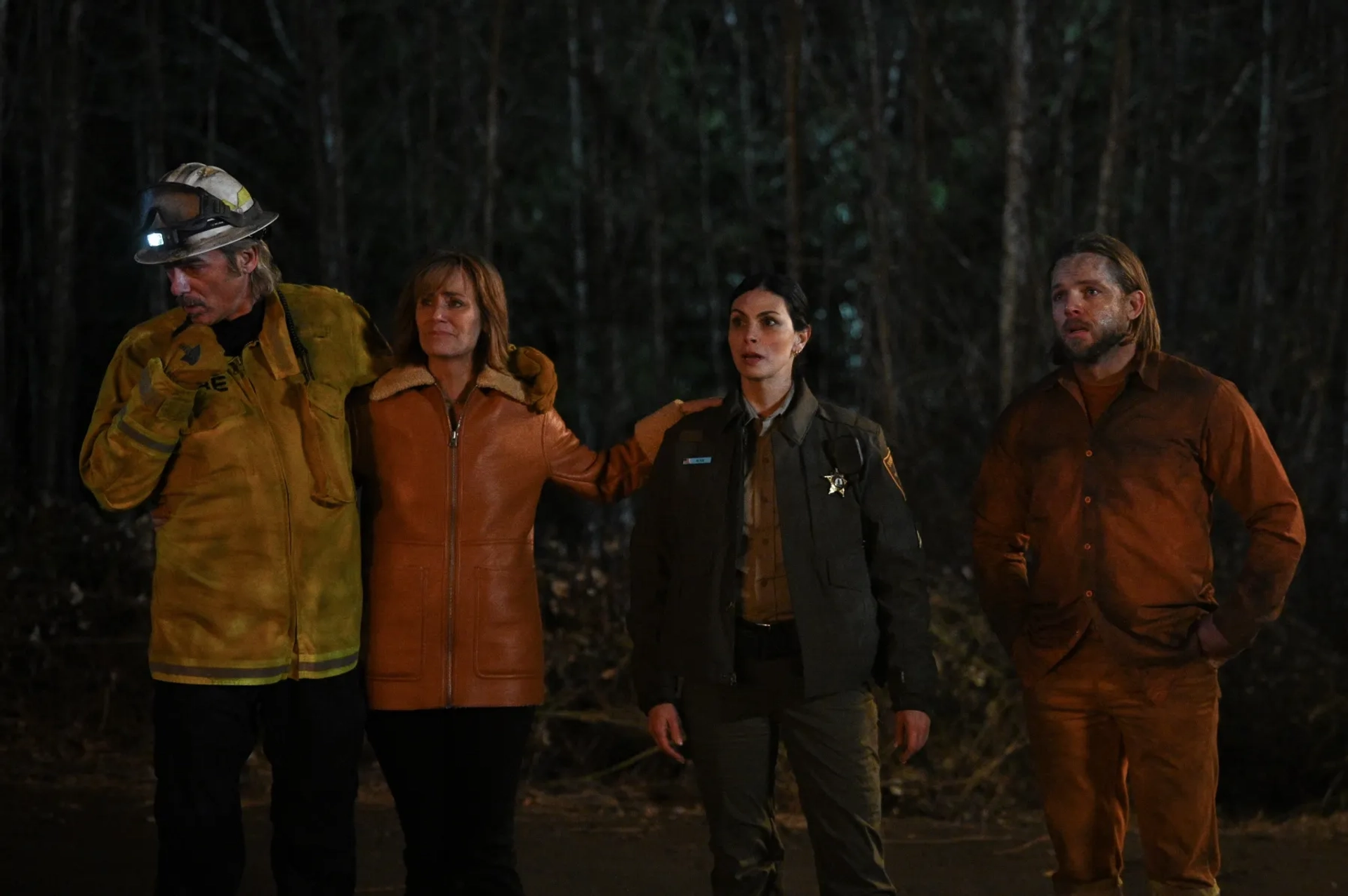 Billy Burke, Diane Farr, Morena Baccarin, and Max Thieriot in Fire Country (2022)