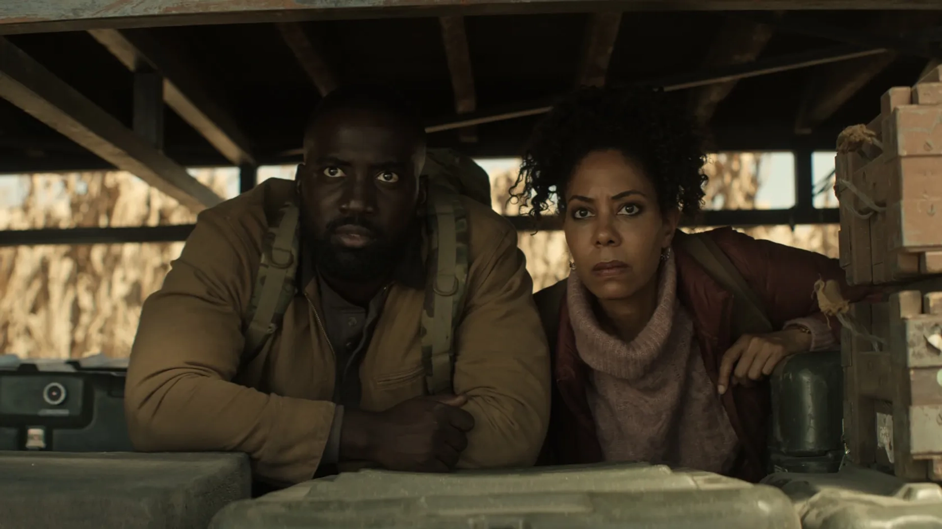 Nedra Marie Taylor and Shamier Anderson in Invasion: Down the Rabbit Hole (2023)