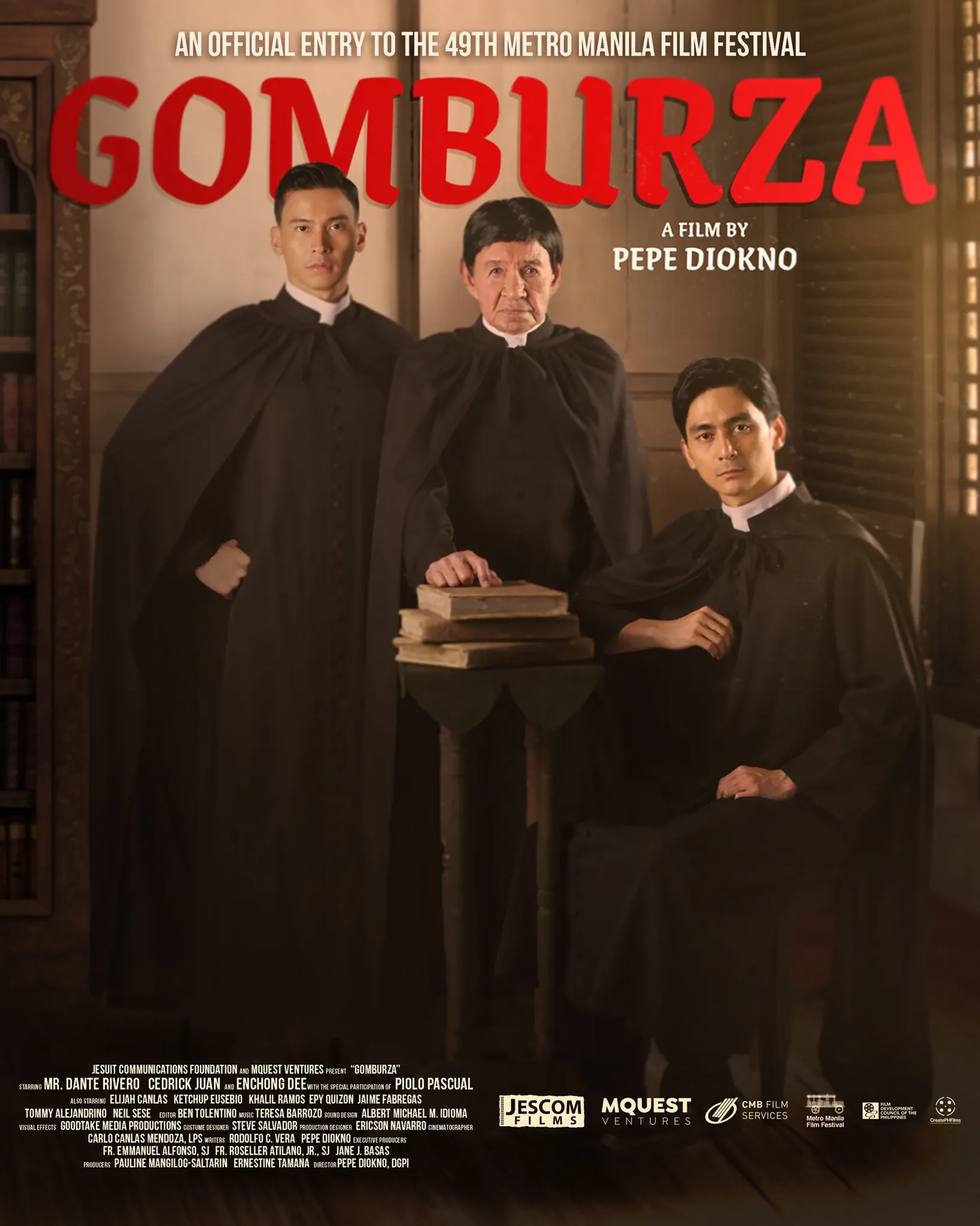 Dante Rivero, Enchong Dee, and Cedrick Juan in GomBurZa (2023)