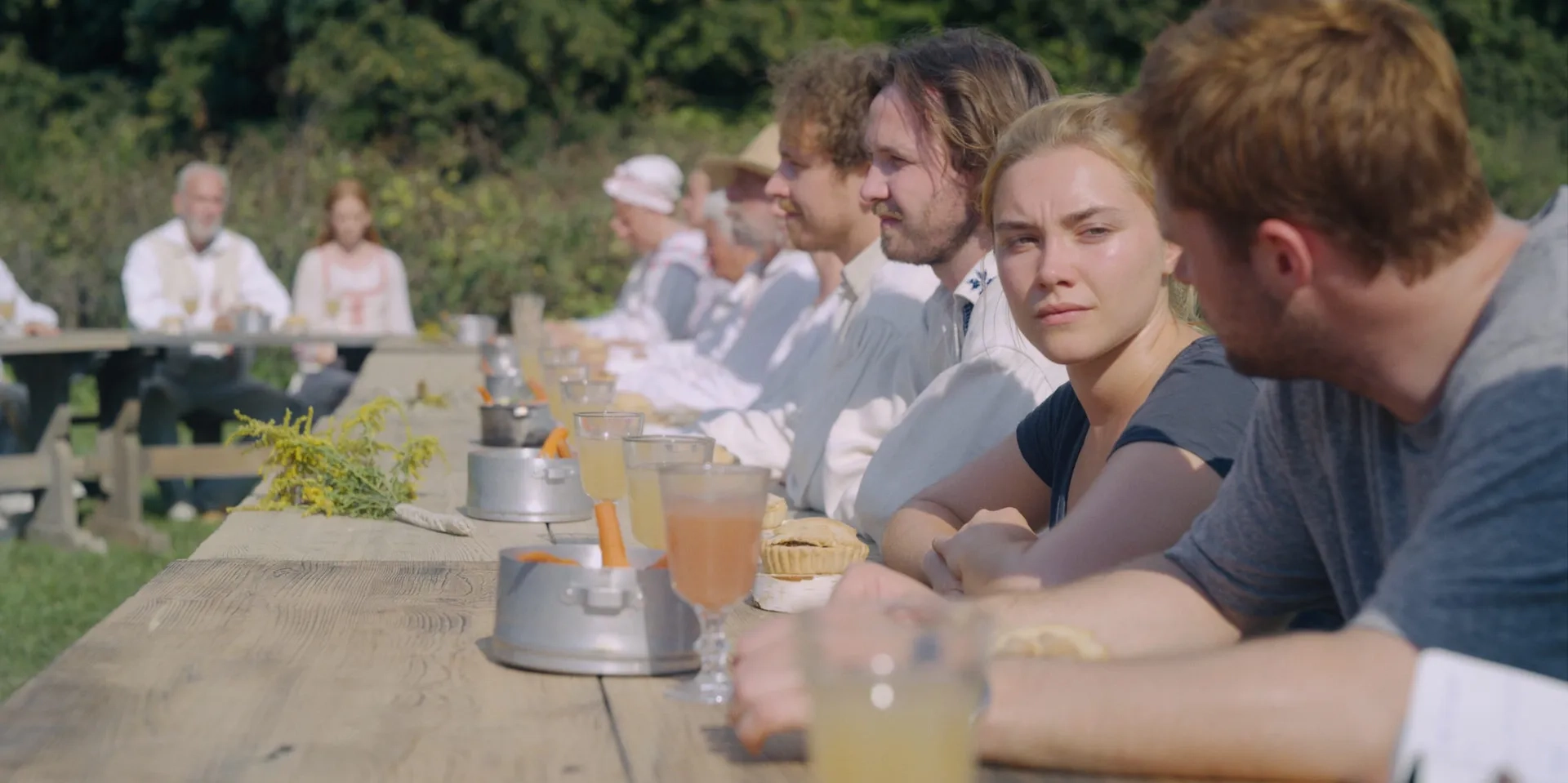 Jack Reynor and Florence Pugh in Midsommar (2019)