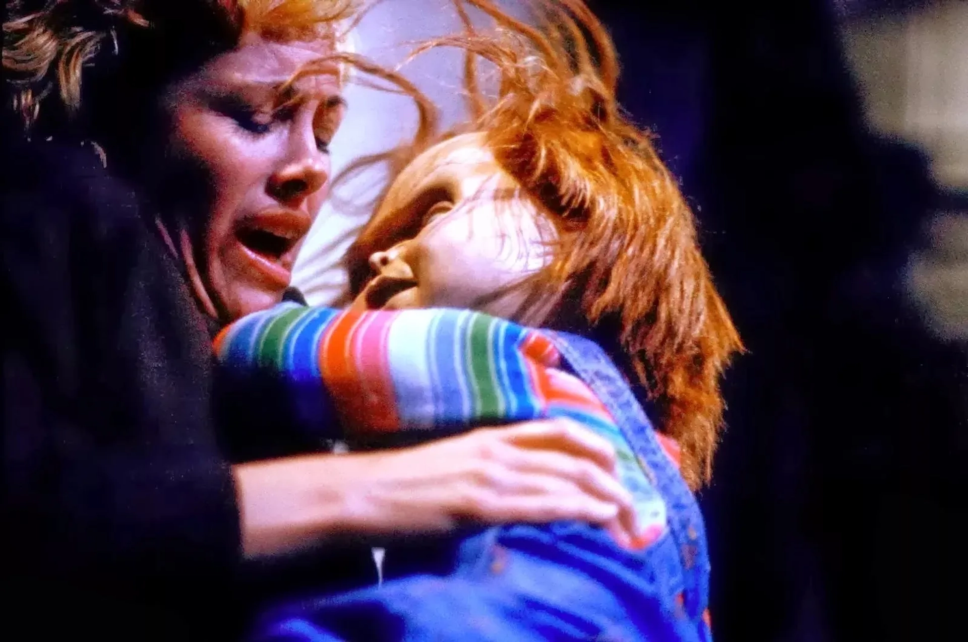 Brad Dourif and Catherine Hicks in Child's Play (1988)