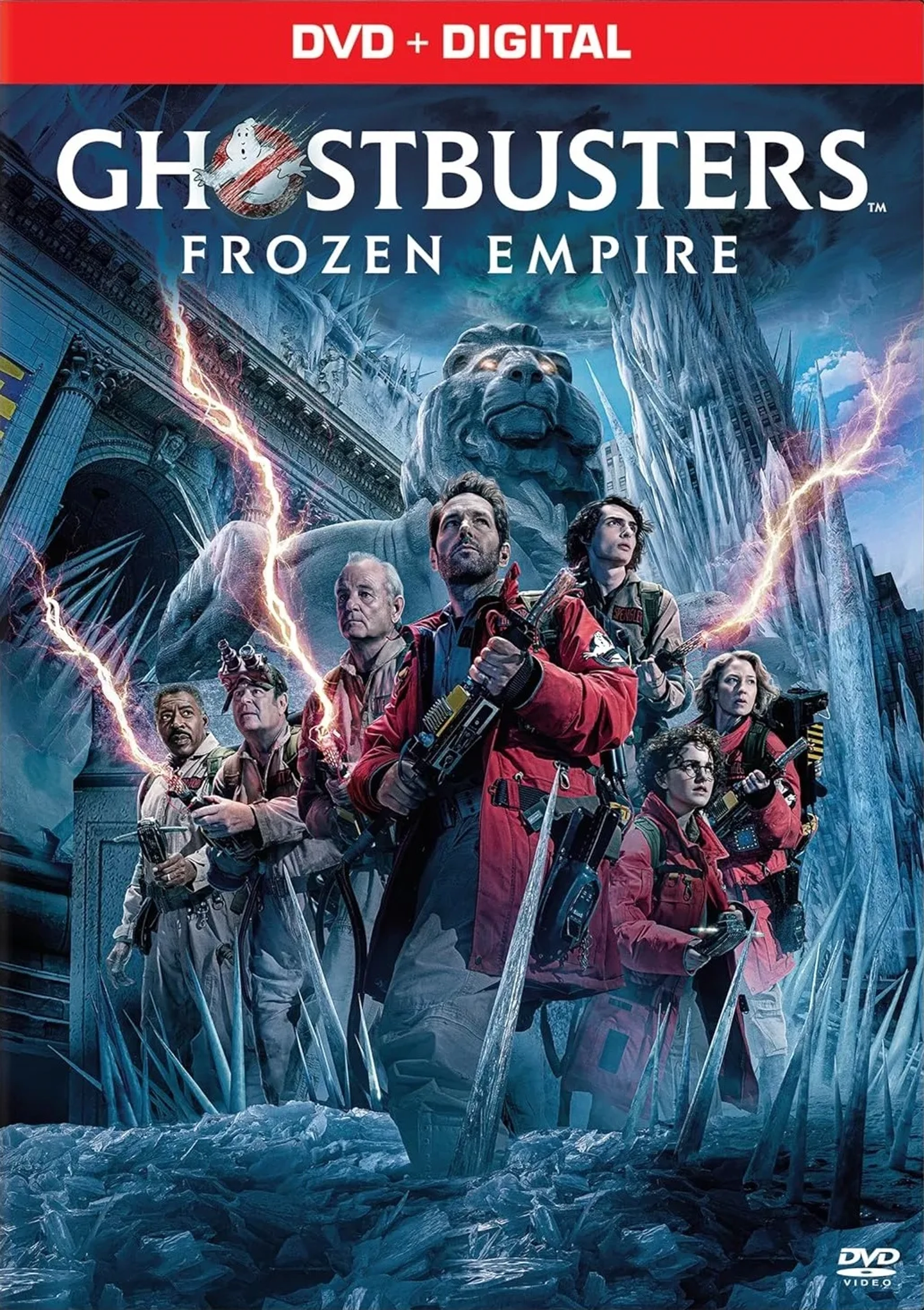 Dan Aykroyd, Bill Murray, Ernie Hudson, Paul Rudd, Carrie Coon, Mckenna Grace, and Finn Wolfhard in Ghostbusters: Frozen Empire (2024)