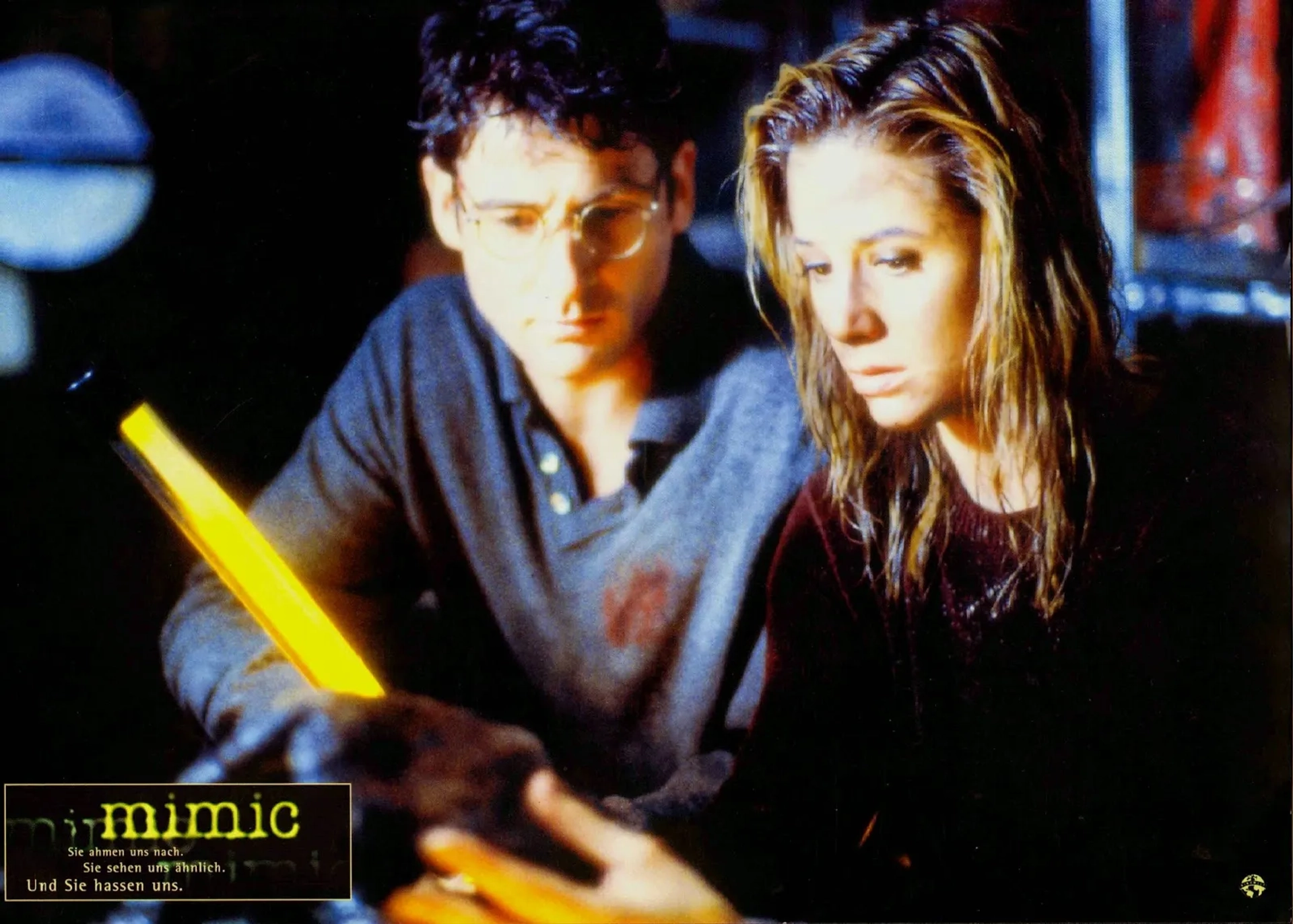 Mira Sorvino and Jeremy Northam in Mimic (1997)