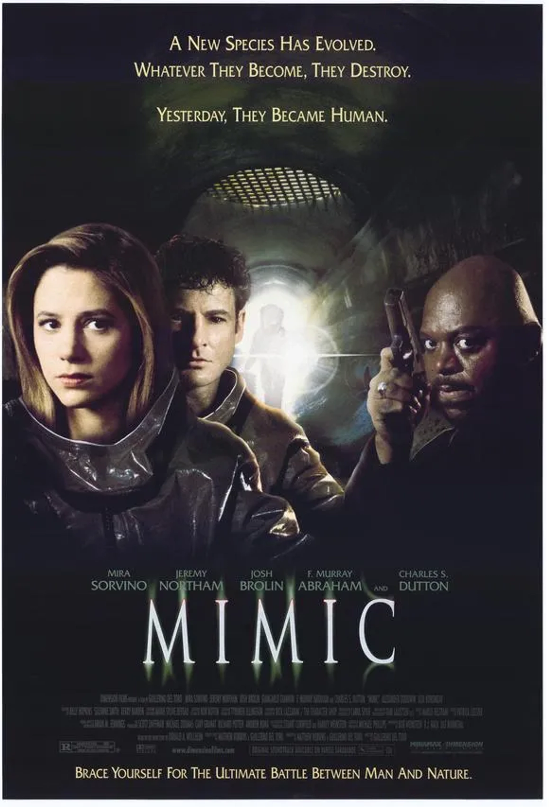 Mira Sorvino, Jeremy Northam, and Charles S. Dutton in Mimic (1997)