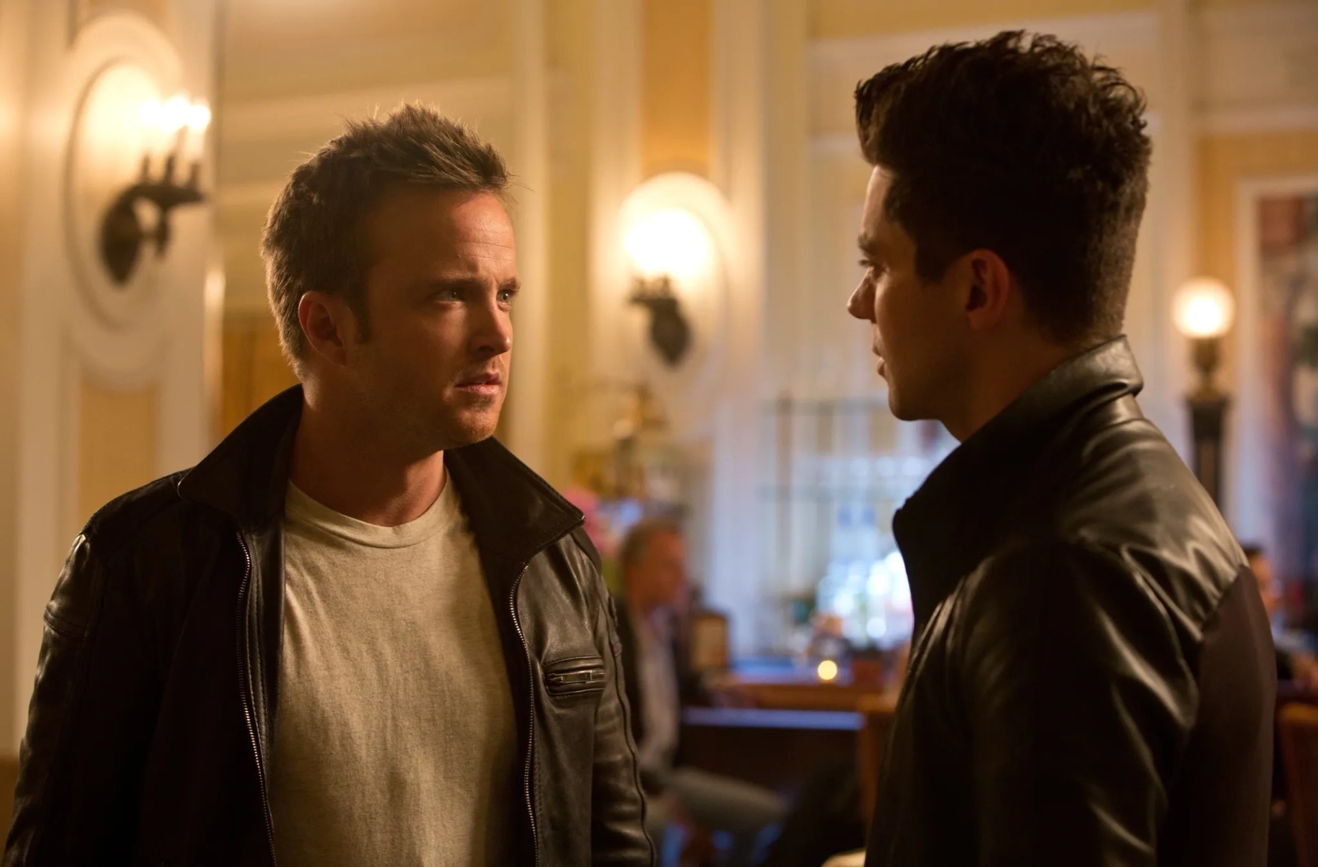 Aaron Paul and Dominic Cooper in Need for Speed (2014)