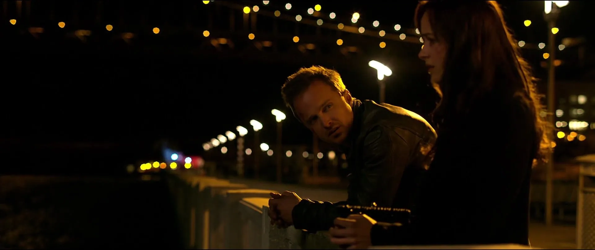 Dakota Johnson and Aaron Paul in Need for Speed (2014)