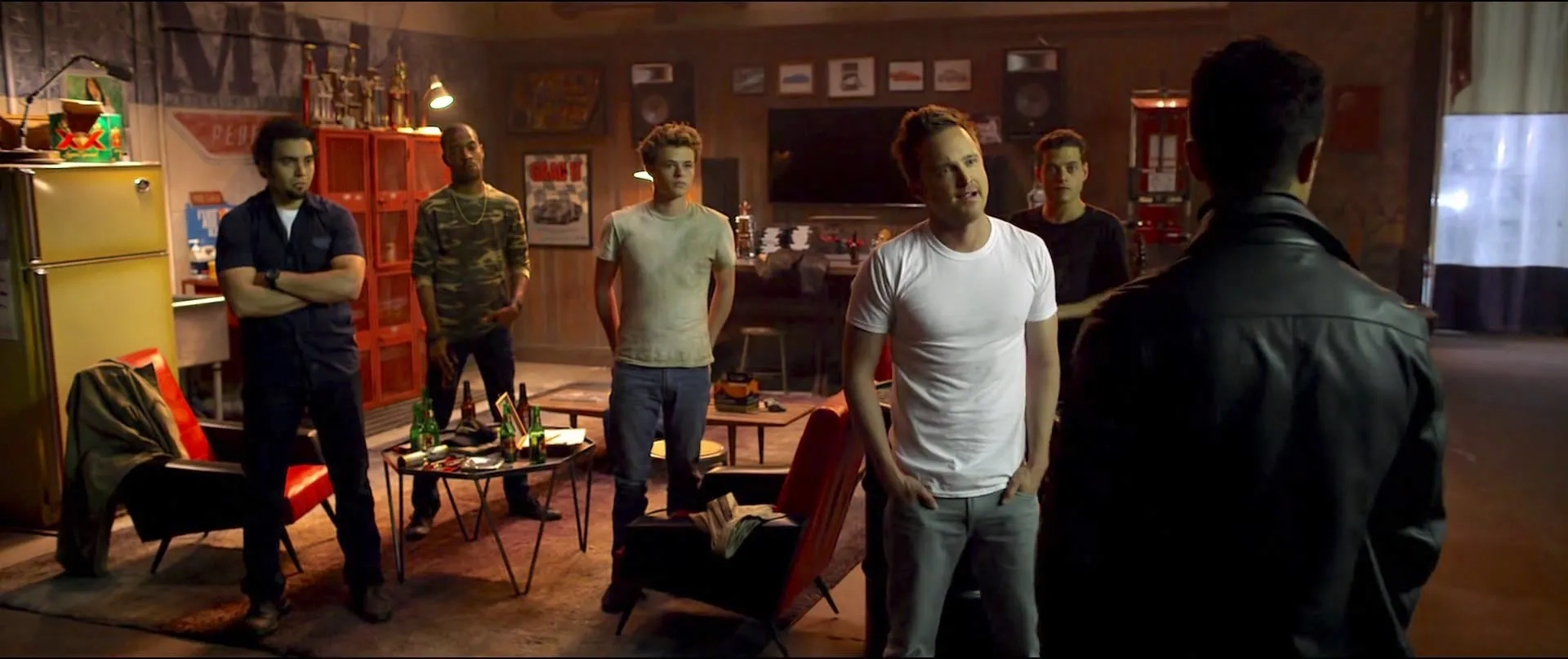 Aaron Paul, Dominic Cooper, Harrison Gilbertson, Rami Malek, Ramón Rodríguez, and Kid Cudi in Need for Speed (2014)