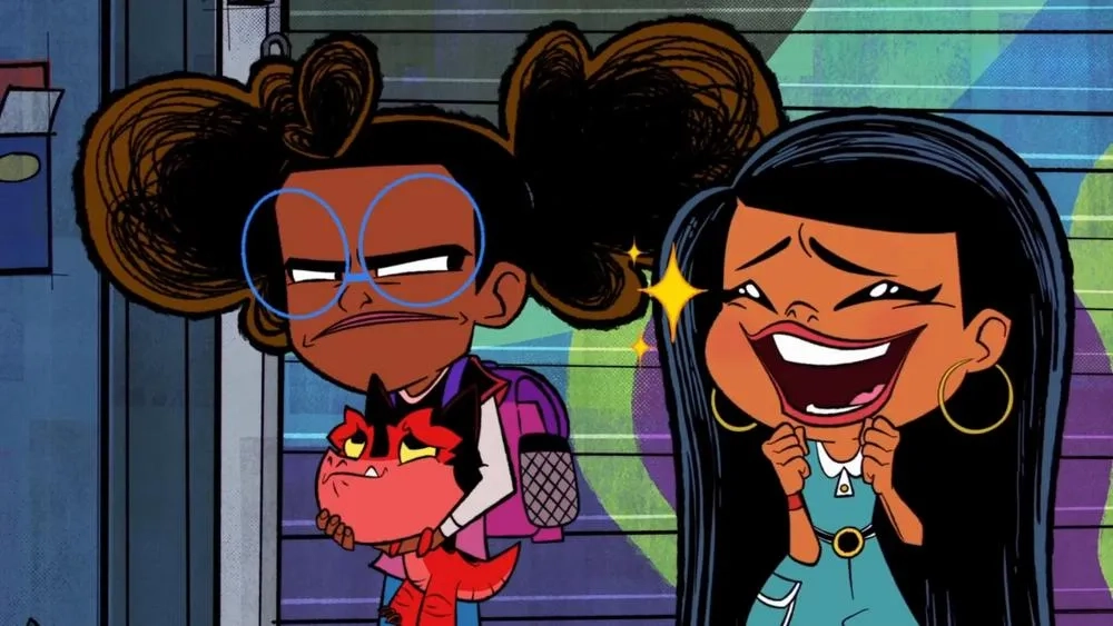 Fred Tatasciore, Libe Barer, and Diamond White in Moon Girl and Devil Dinosaur: Devil on Her Shoulder (2023)
