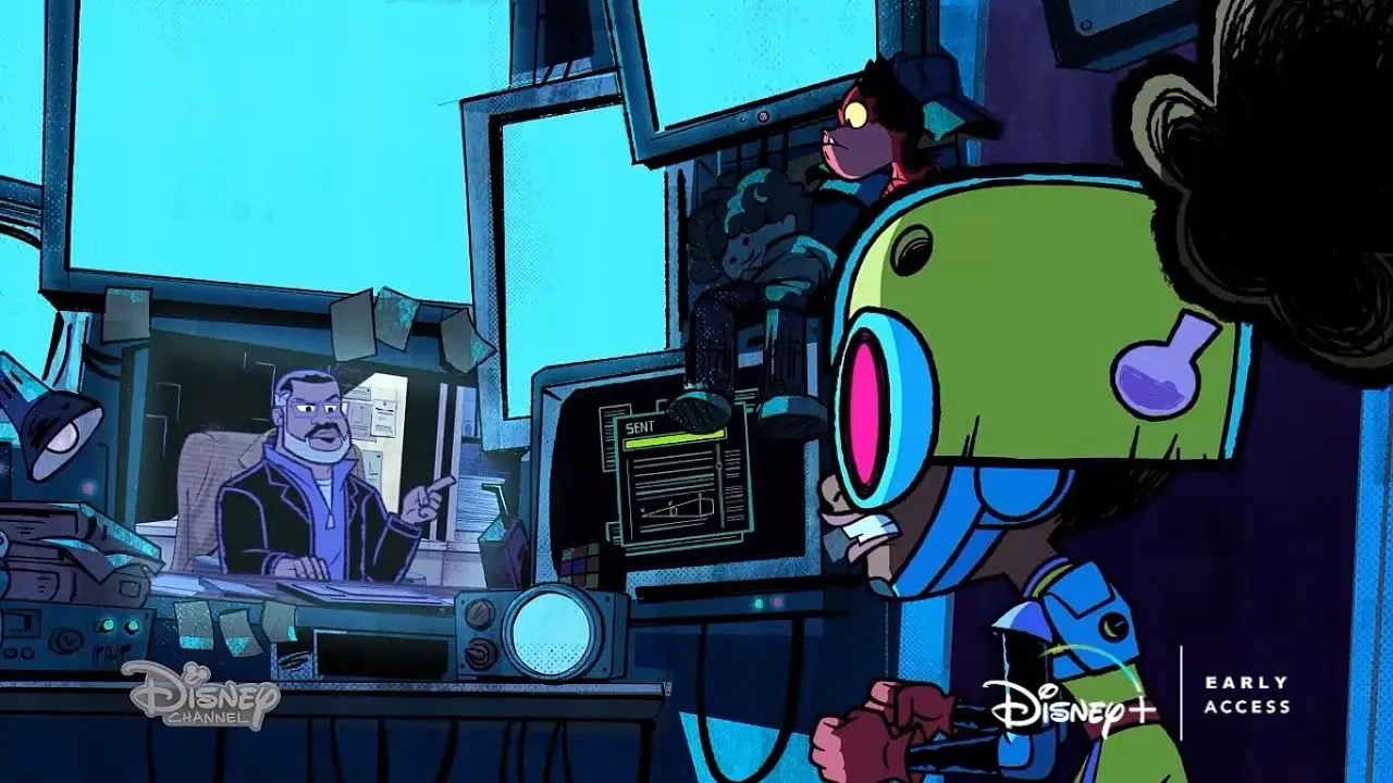Laurence Fishburne, Fred Tatasciore, and Diamond White in Moon Girl and Devil Dinosaur: Devil on Her Shoulder (2023)