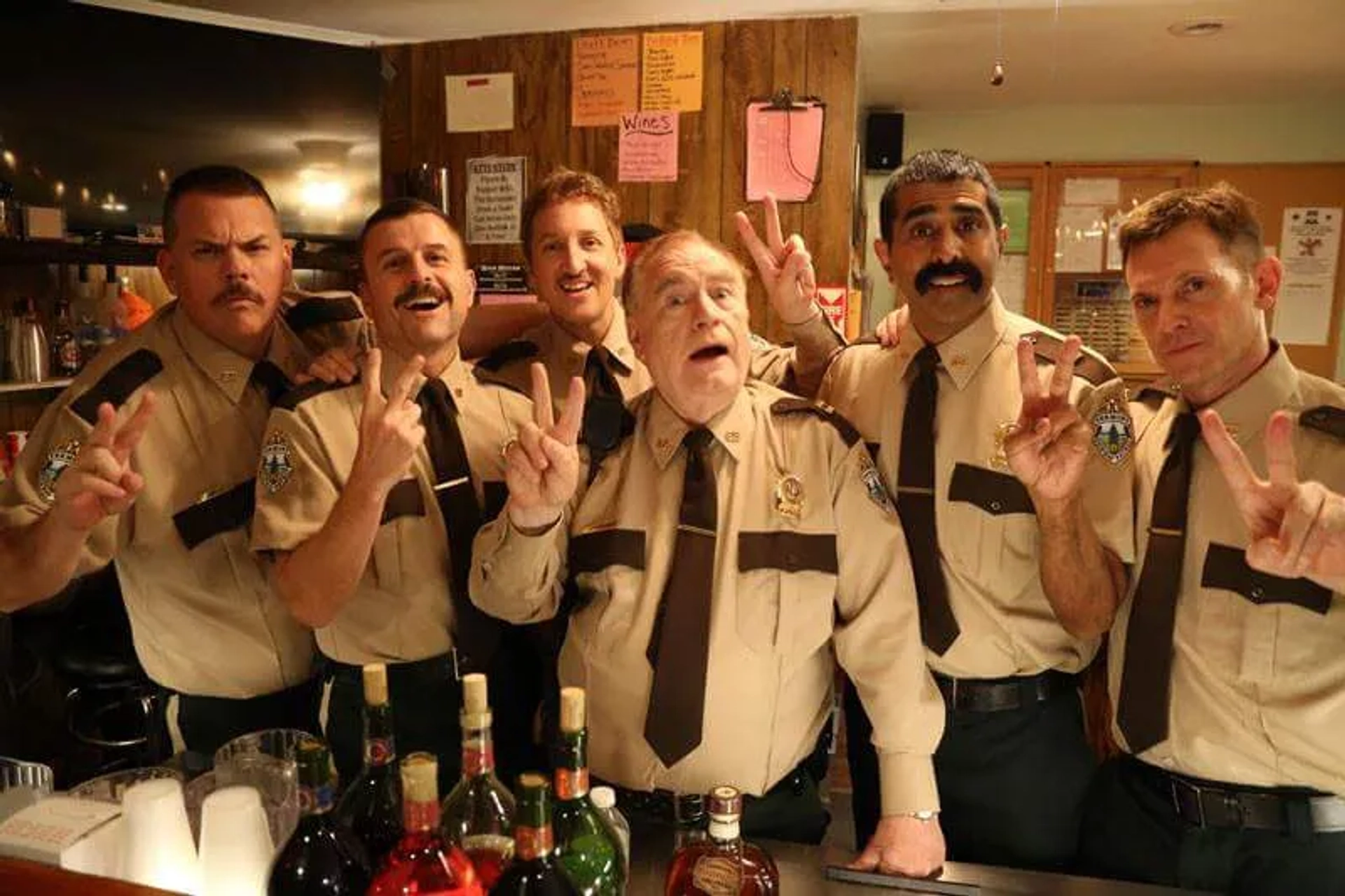 Brian Cox, Jay Chandrasekhar, Kevin Heffernan, Steve Lemme, Paul Soter, and Erik Stolhanske in Super Troopers 2 (2018)