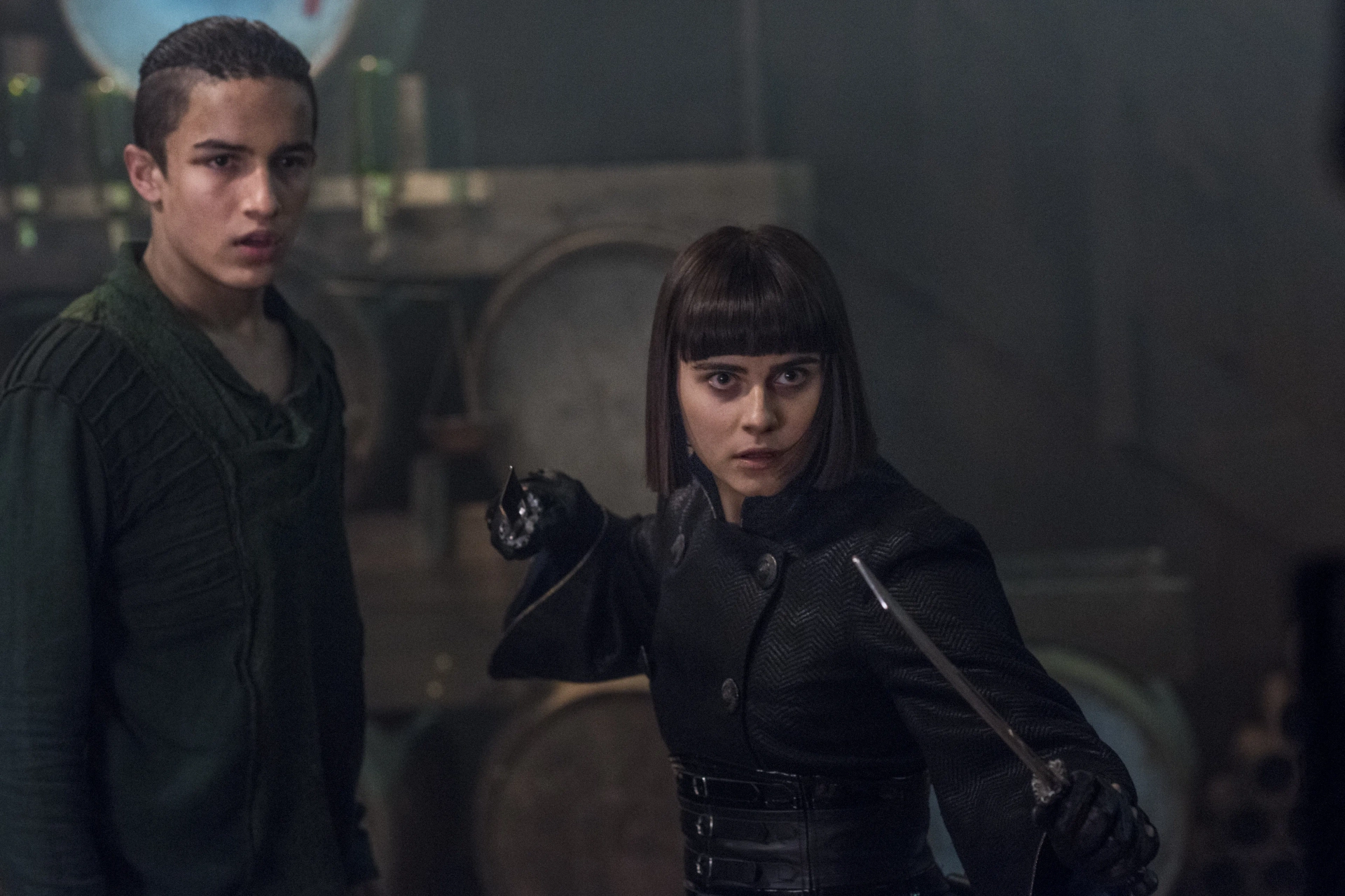 Aramis Knight and Ally Ioannides in Into the Badlands (2015)