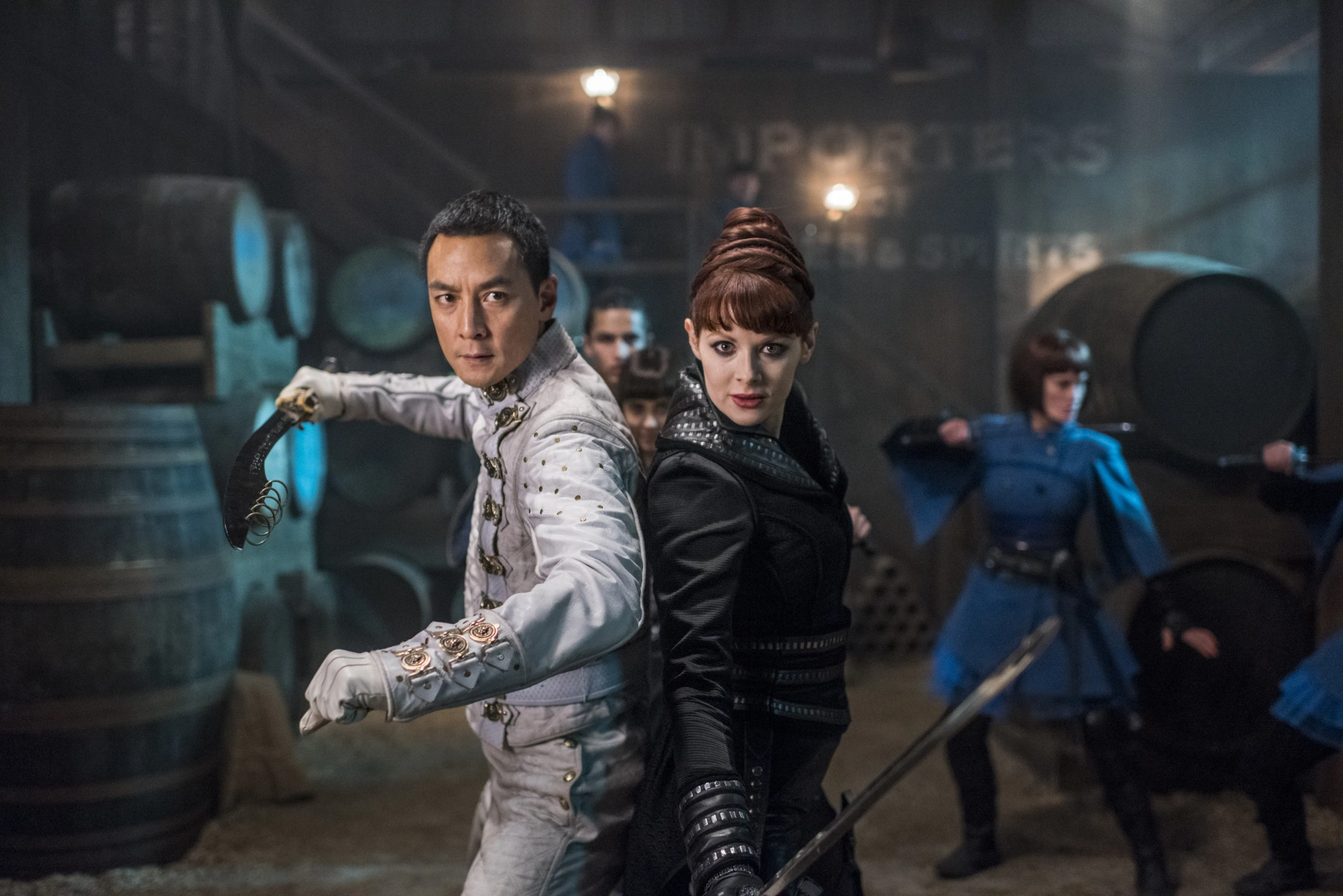 Daniel Wu, Aramis Knight, and Emily Beecham in Into the Badlands (2015)