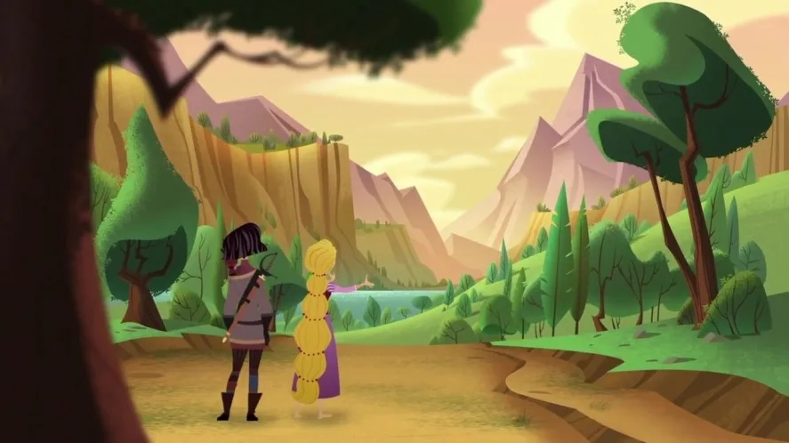 Mandy Moore and Eden Espinosa in Rapunzel's Tangled Adventure (2017)