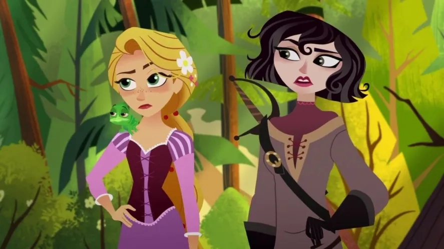 Mandy Moore and Eden Espinosa in Rapunzel's Tangled Adventure (2017)