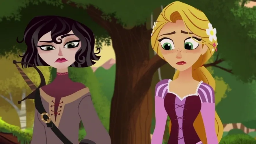 Mandy Moore and Eden Espinosa in Rapunzel's Tangled Adventure (2017)