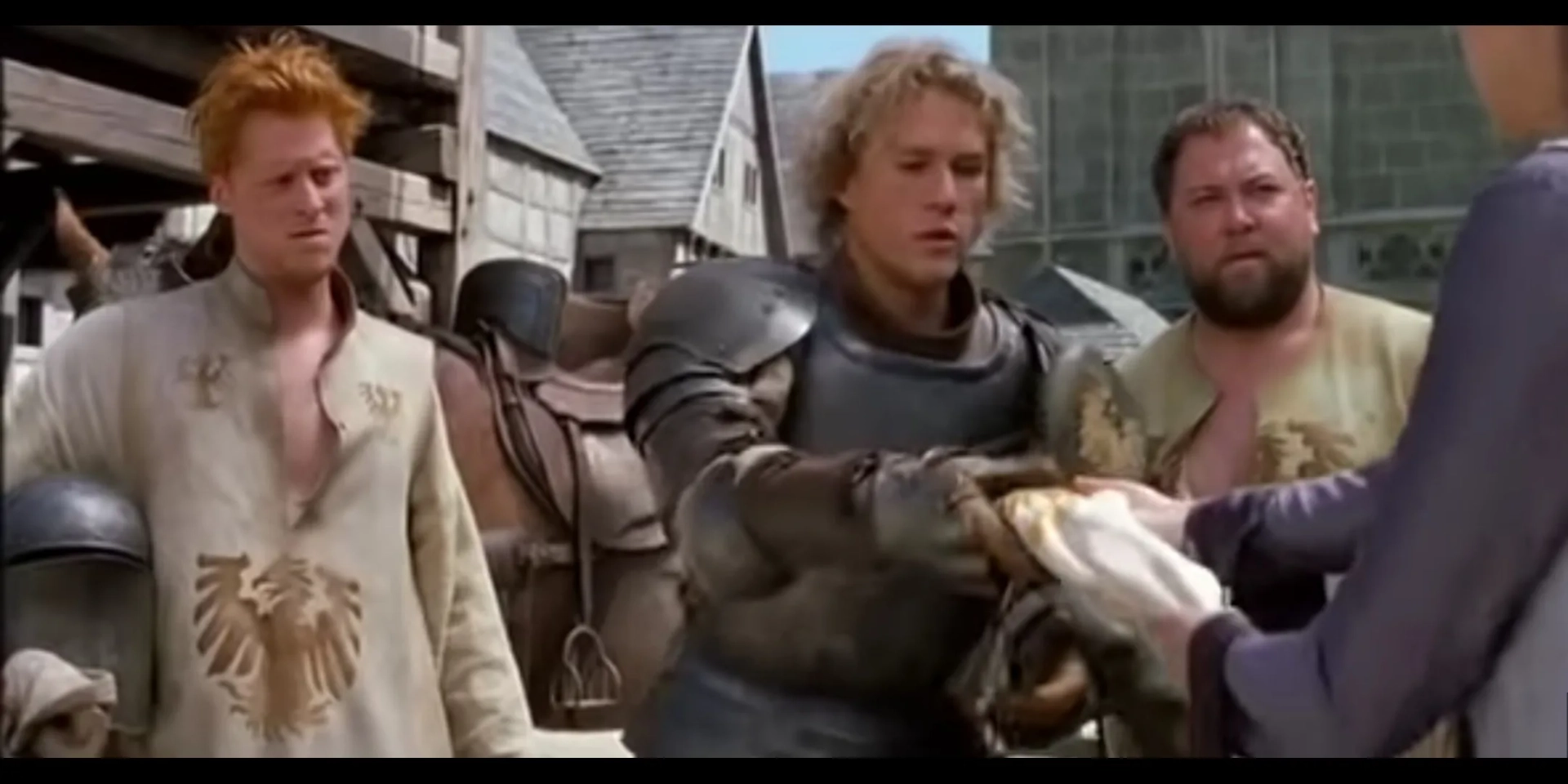 Mark Addy, Heath Ledger, Bérénice Bejo, and Alan Tudyk in A Knight's Tale (2001)