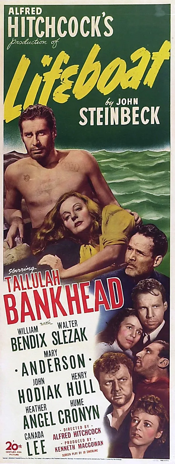 Tallulah Bankhead, William Bendix, Hume Cronyn, Mary Anderson, Heather Angel, John Hodiak, Henry Hull, and Walter Slezak in Lifeboat (1944)