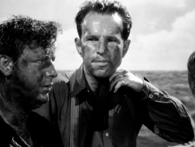 Hume Cronyn and Walter Slezak in Lifeboat (1944)