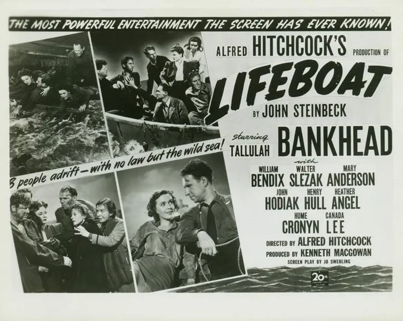 Tallulah Bankhead, William Bendix, Hume Cronyn, Mary Anderson, Heather Angel, John Hodiak, Henry Hull, and Walter Slezak in Lifeboat (1944)