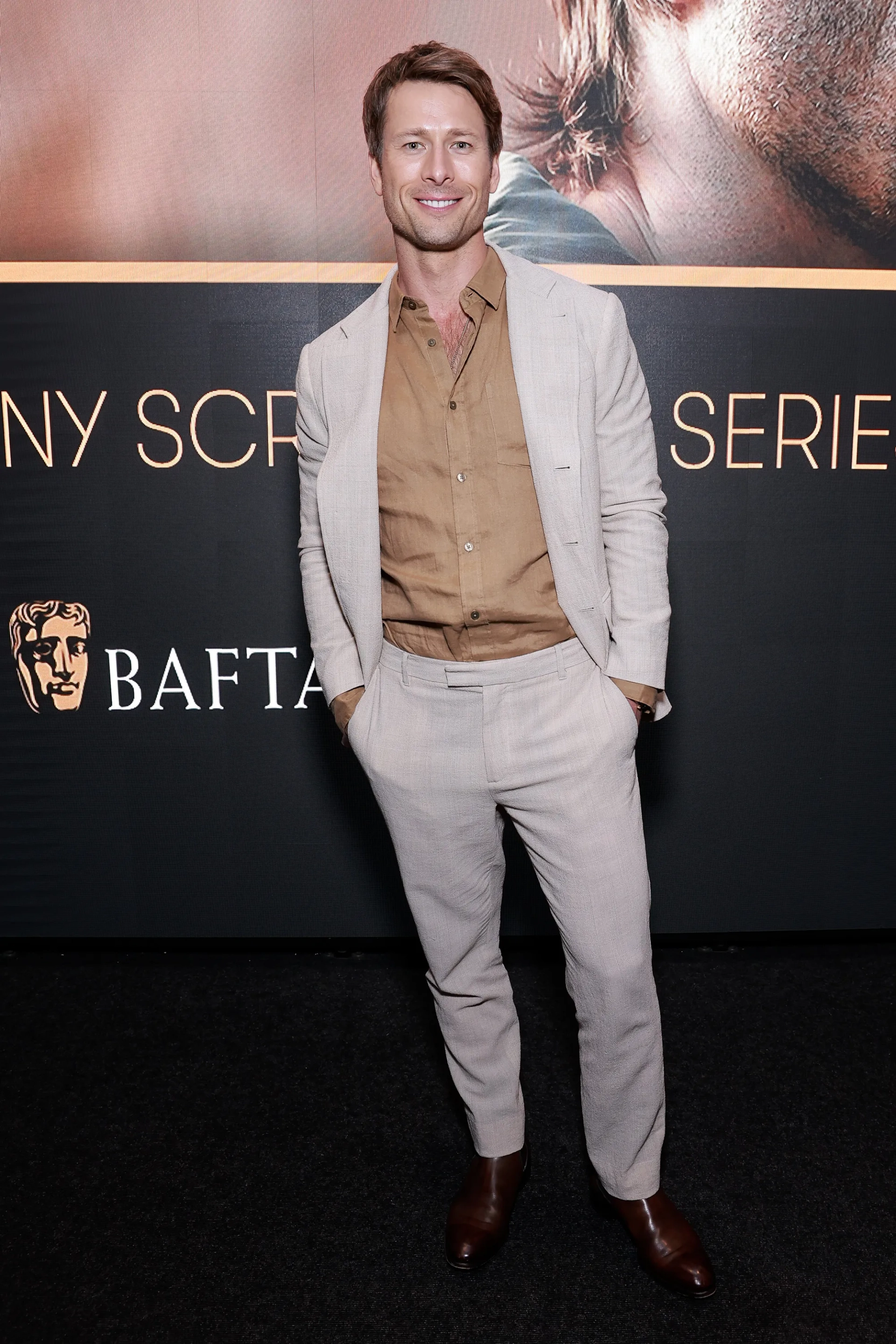 Glen Powell at an event for Hit Man (2023)