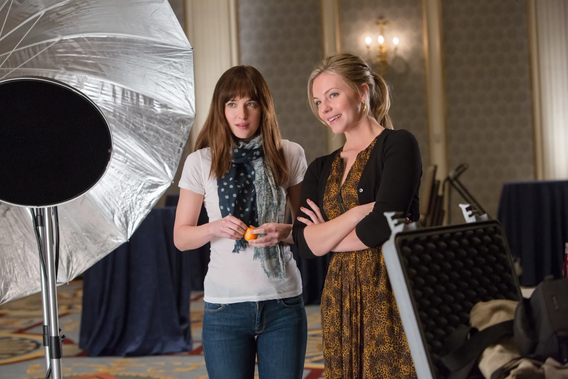 Dakota Johnson and Eloise Mumford in Fifty Shades of Grey (2015)