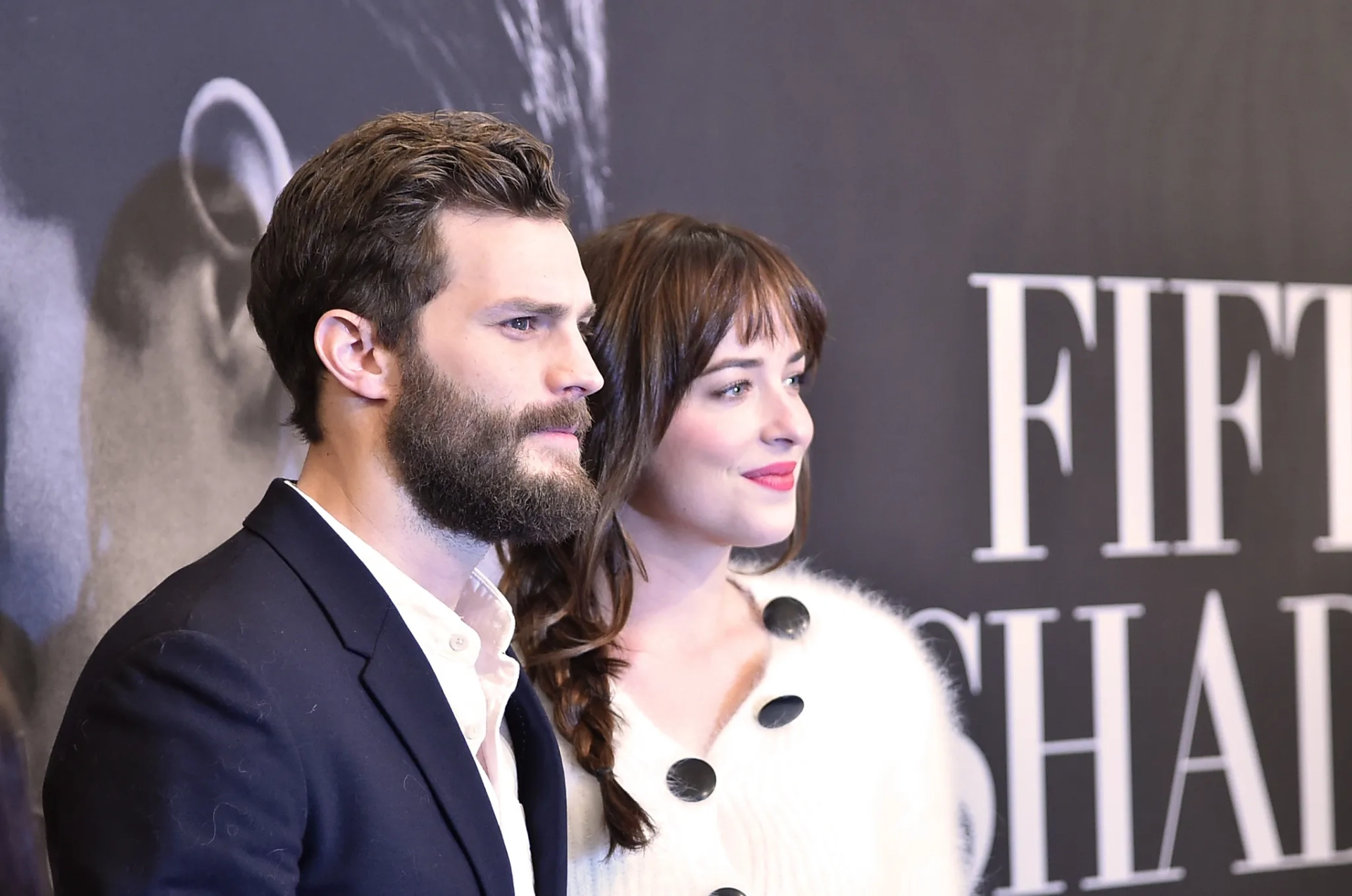 Dakota Johnson and Jamie Dornan at an event for Fifty Shades of Grey (2015)