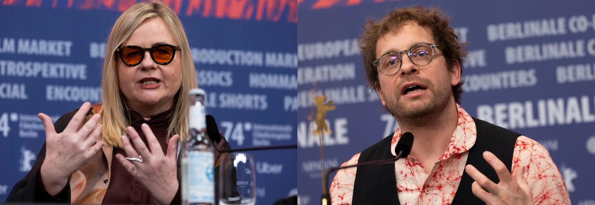 Veronika Franz and Severin Fiala at an event for The Devil's Bath (2024)